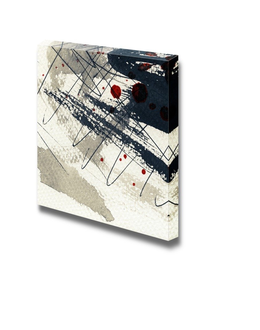 Abstract Grunge Canvas Wall Art - Modern Home Decor Stretched Gallery Wrap Giclee Print Ready to Hang - 24x24 Inches - Perfect for Living Room, Bedroom & Office Decor