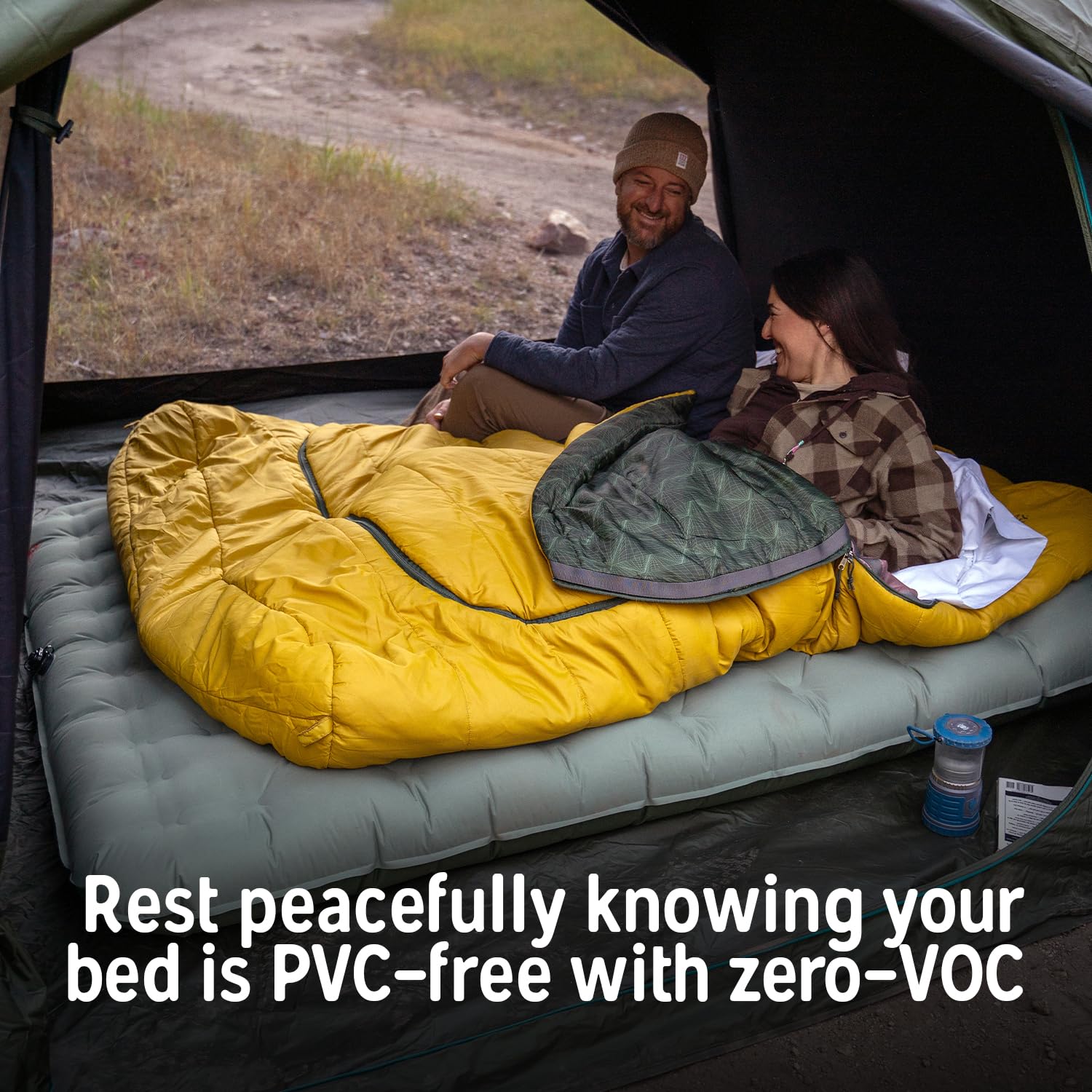 Kelty Kush Queen Air Mattress with Battery-Powered Pump - PVC-Free, 6-Inch Plush Camping Bed for Indoor & Outdoor Use - Includes Carry Bag - Perfect for Camping, Guest Beds, and Home Comfort