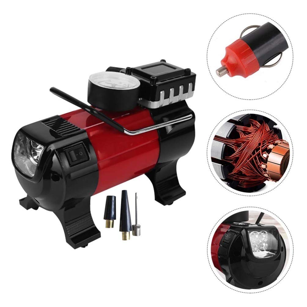 Wakauto 150PSI Portable Electric Air Pump for Car Tires - High Pressure Air Compressor with Digital Pressure Gauge, Fast Inflation for Cars, SUVs, Bikes & Sports Balls (Red, 21.5X15cm) - Perfect for Road Trips, Emergency Use & Home Garage