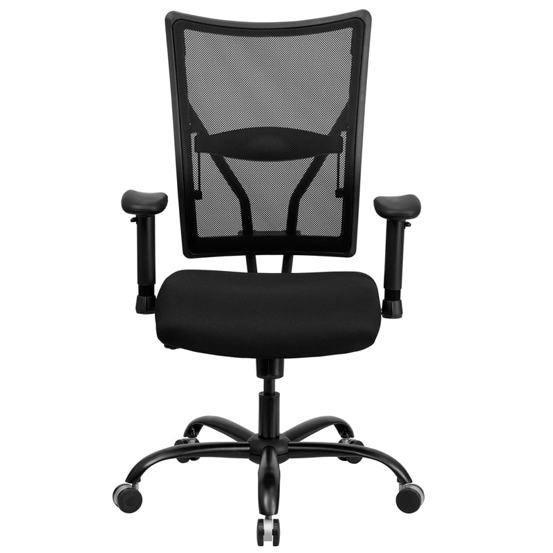 Hercules Black Mesh Executive Swivel Ergonomic Office Chair with Adjustable Arms - Heavy Duty 400 lb Weight Capacity - Perfect for Home Office, Gaming & Workspace Comfort