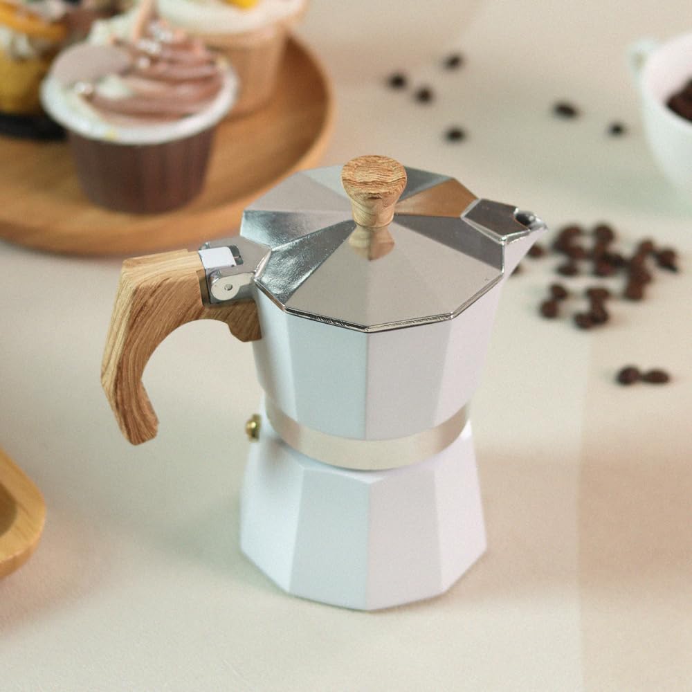 Stovetop Espresso Maker - 3 Cup Moka Pot for Cuban & Italian Coffee - Stainless Steel Stove Top Coffee Maker for Home & Office Use - Perfect for Espresso, Latte & Cappuccino