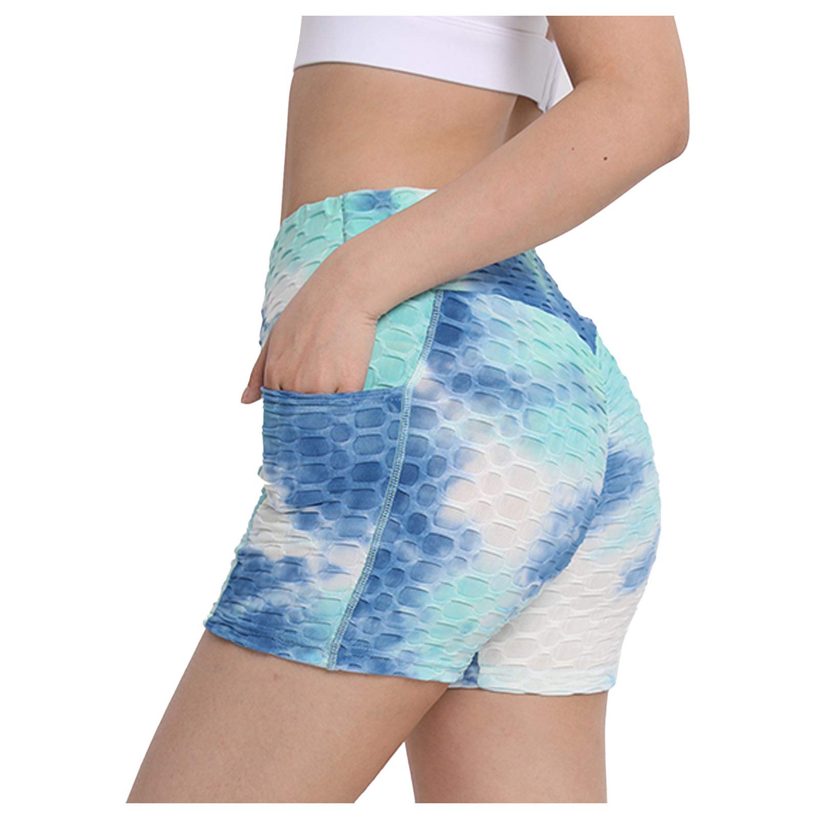 FKSESG High Waist Yoga Pants for Women - Bubble Hip Lifting Workout Running Fitness Leggings - Perfect for Gym, Yoga, Jogging & Daily Wear