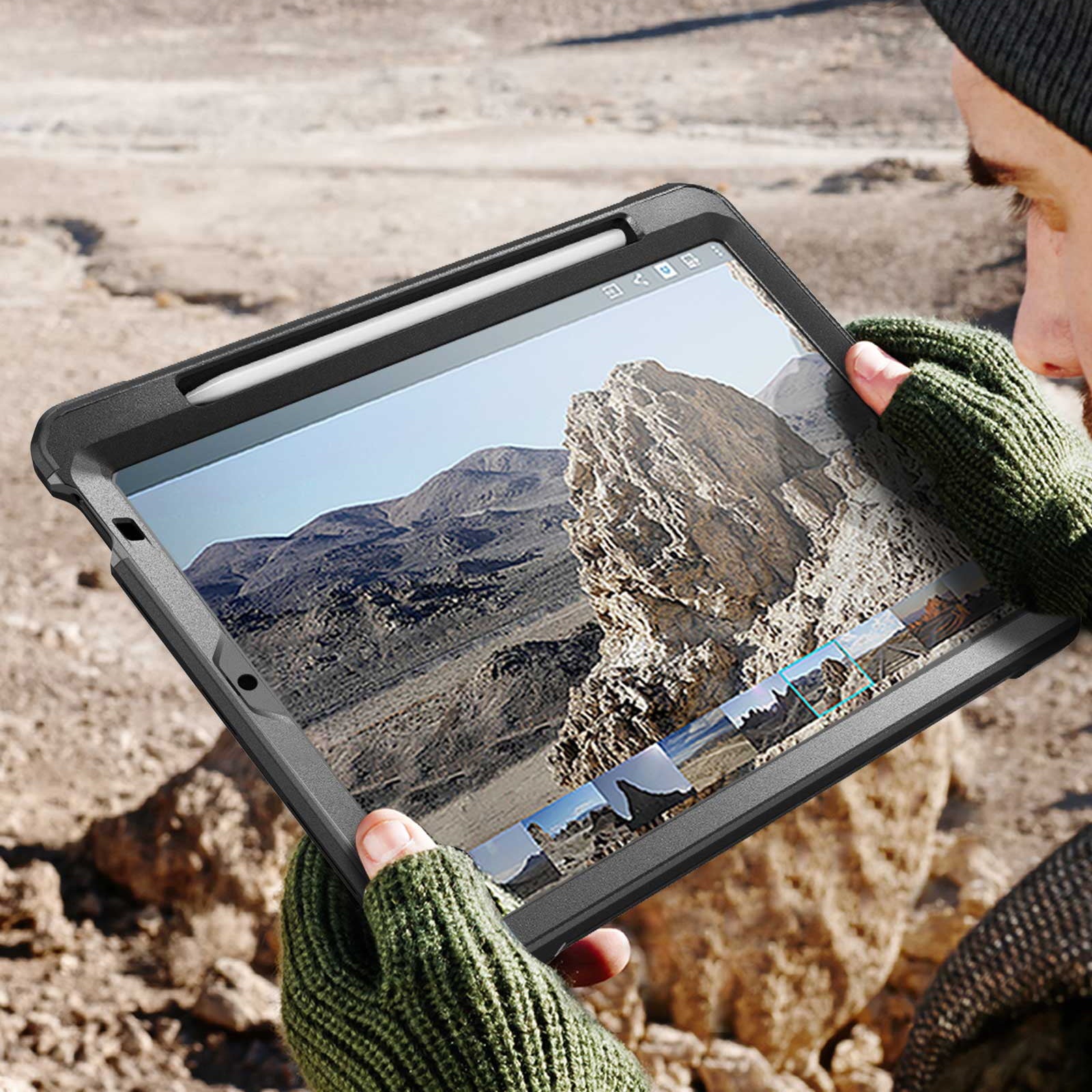 iPad Air 4 / 5 Unicorn Beetle PRO Rugged Kickstand Case - Shockproof Protective Cover with Built-in Stand (Black) - Perfect for Outdoor Adventures, Travel & Daily Use