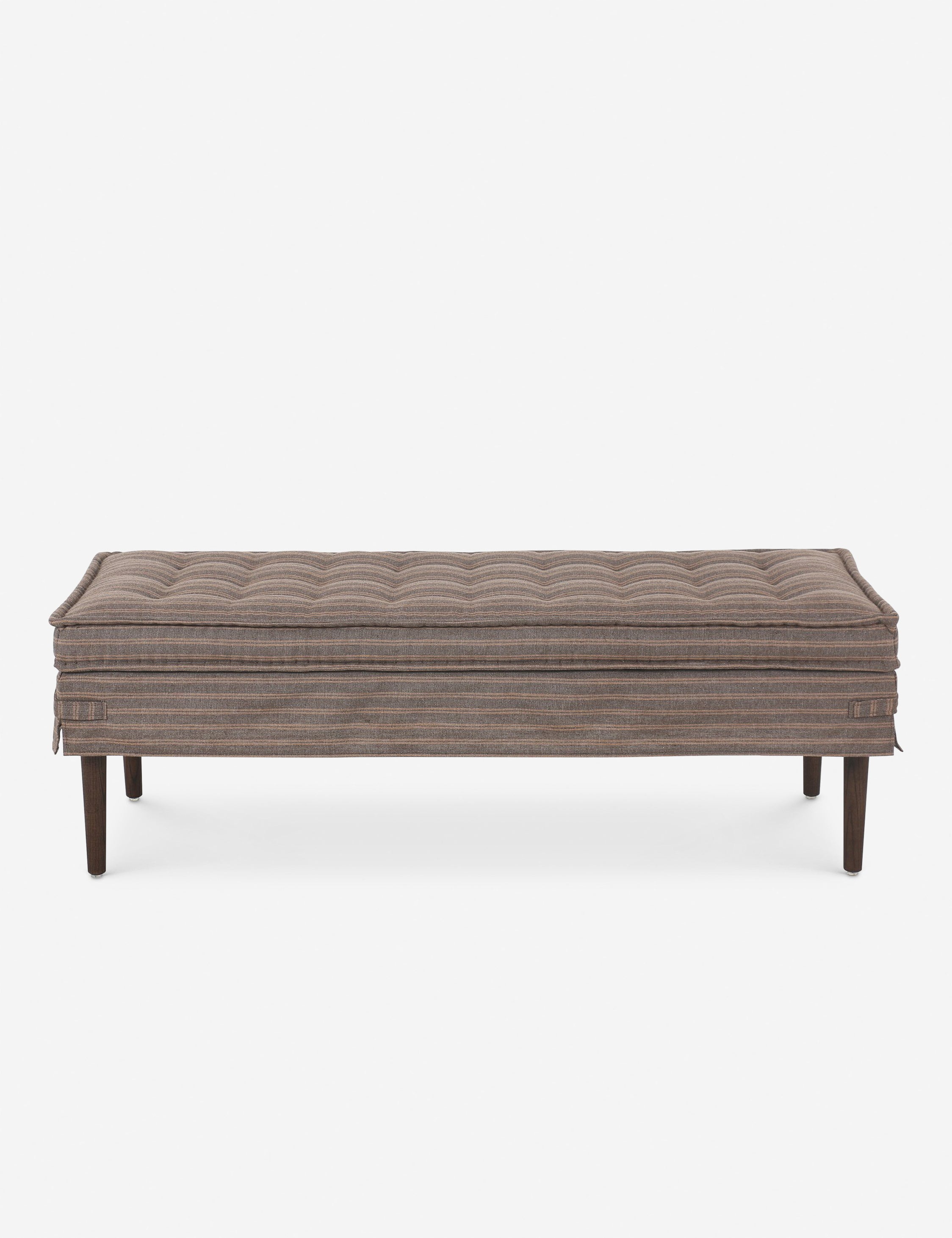 Cole Bench by Amber Lewis x Four Hands - Modern Wooden Entryway Bench with Upholstered Seat - Perfect for Hallway, Living Room & Bedroom Decor