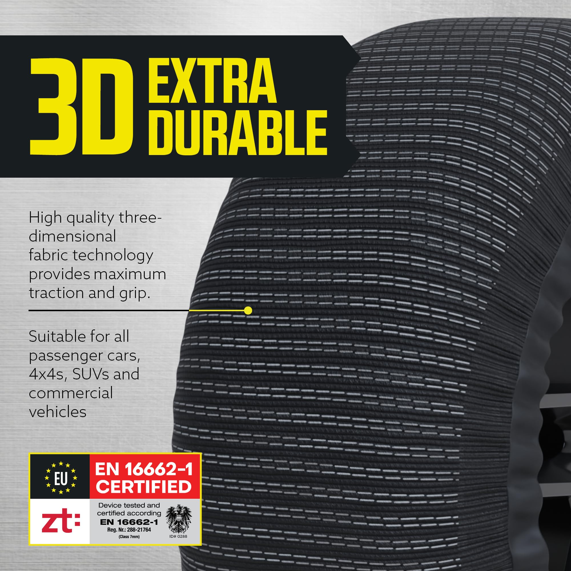 Snow Socks for Tires - Heavy Duty 3D Fabric Snow Traction Socks for Cars, SUVs, Trucks & Sedans | Alternative to Tire Chains | Fits Subaru, Minivans & Pickups (Set of 2, XL) | Perfect for Winter Driving, Mountain Roads & Emergency Snow Conditions