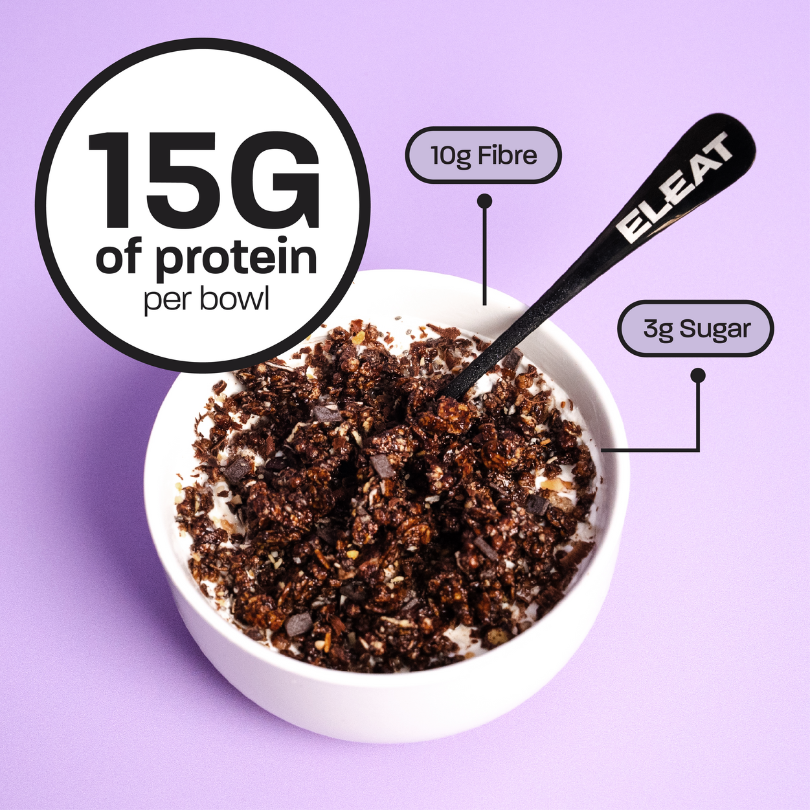 Eleat High Protein Granola - 15g Protein per Serving, Low Sugar, High Fiber, Keto & Vegan Friendly Breakfast Cereal - Perfect for Healthy Morning Meals, Post-Workout Snacks and On-the-Go Nutrition