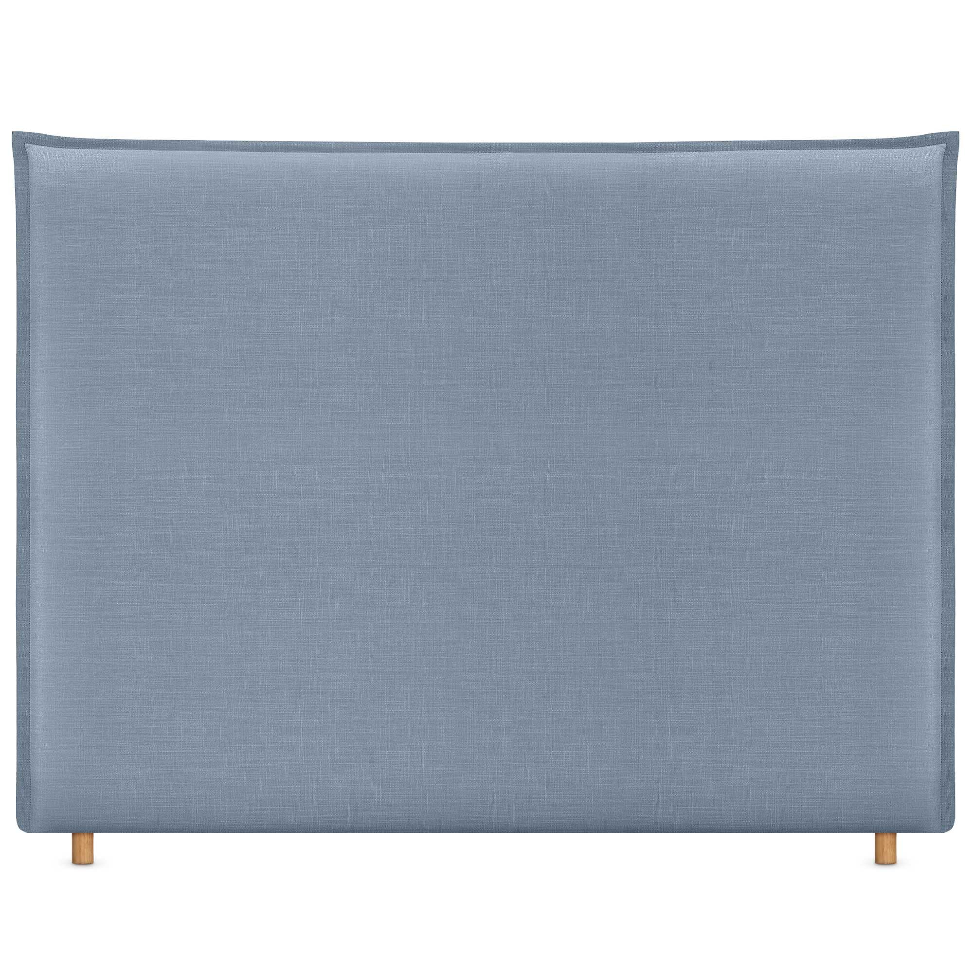 DHOME Natural Linen Upholstered Bed Frame with Floor-Length Skirt & 8cm Thick Headboard - Modern Bedroom Furniture (Blue, 150cm/Queen Size) for Contemporary Home Decor & Guest Room Styling