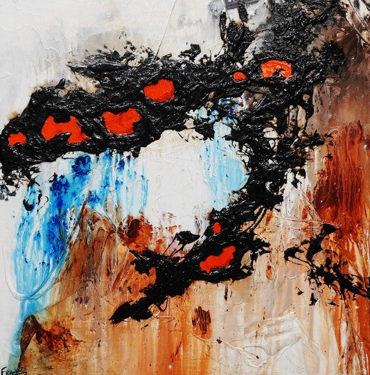 Abstract Burnt Orange Wall Art - Modern Home Decor for Living Room, Bedroom & Office - Inspirational Canvas Painting for Contemporary Interiors