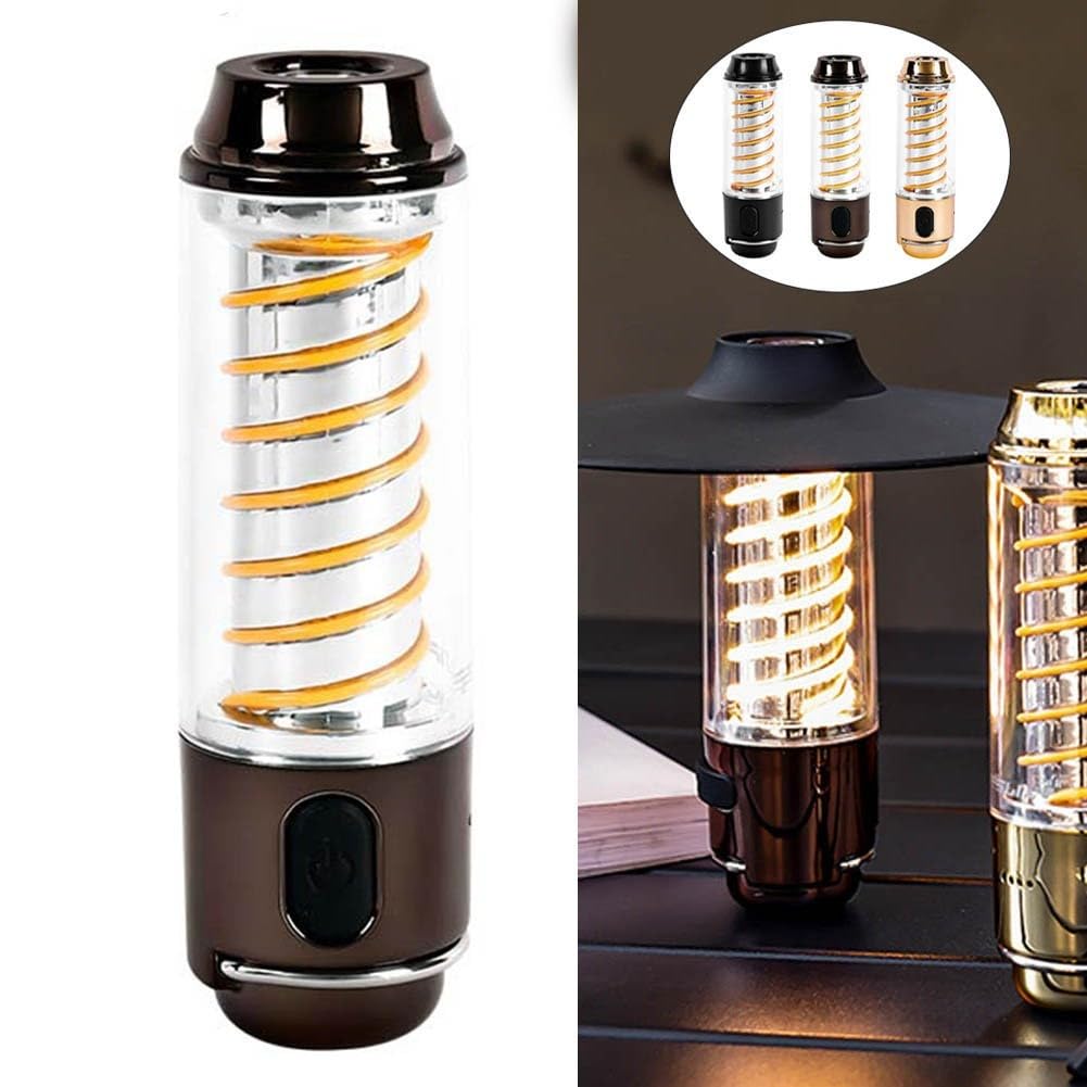 Waterproof Rechargeable Camping Flashlight - Copper Lighthouse Light for Outdoor Adventures, Hiking, and Emergency Use