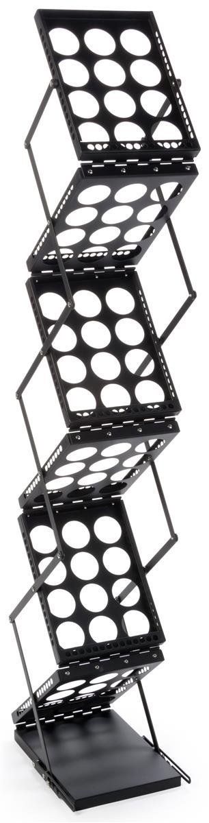 Portable Aluminum Literature Rack with 6 Pockets & Carrying Bag - Black | Compact Display Stand for Brochures, Flyers & Menus | Perfect for Trade Shows, Retail Stores & Office Use