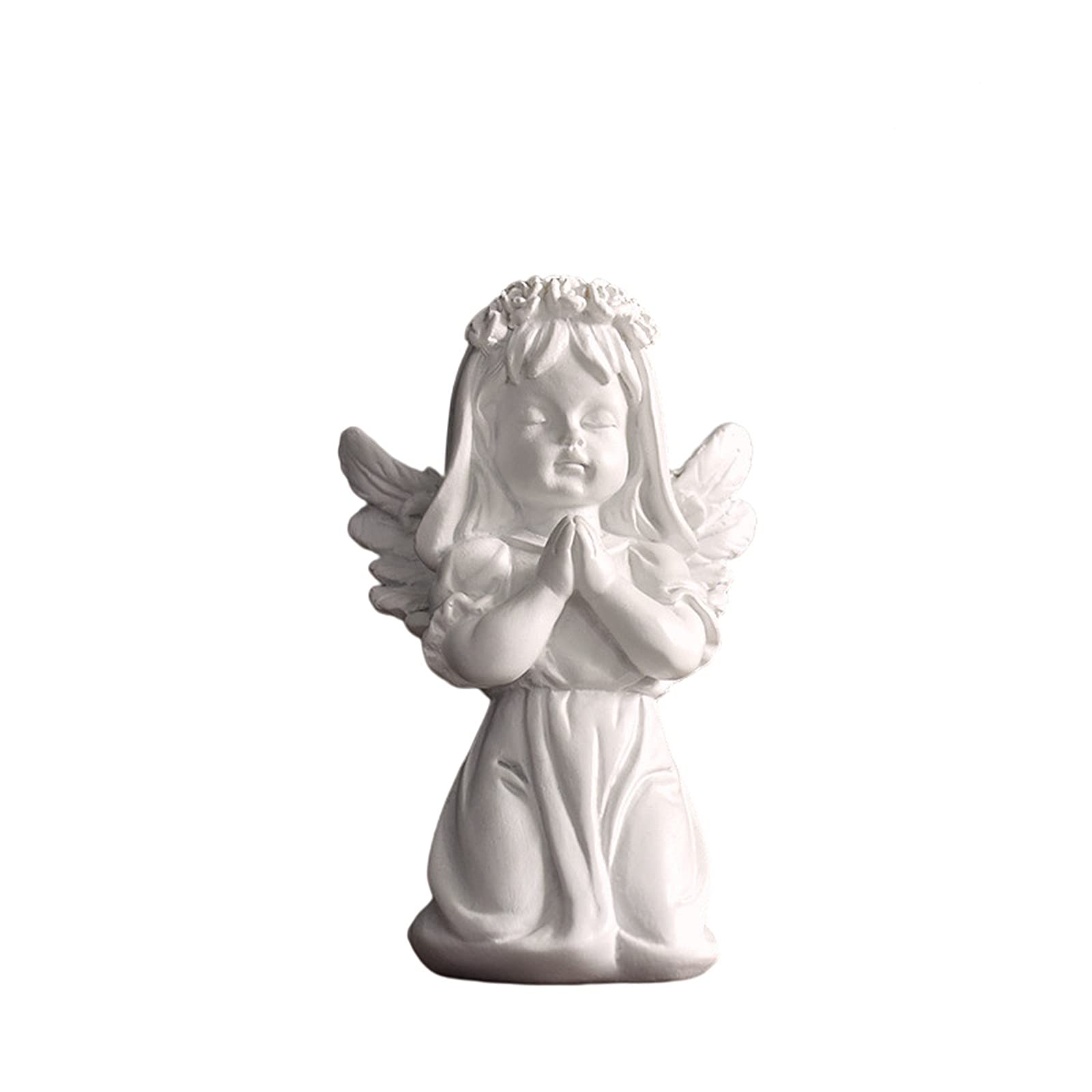 Mini Angel Statue Shelf Decor - White Resin Figurine for Home, Living Room, Bedroom - Perfect Gift for Women, Housewarming & Spiritual Decor