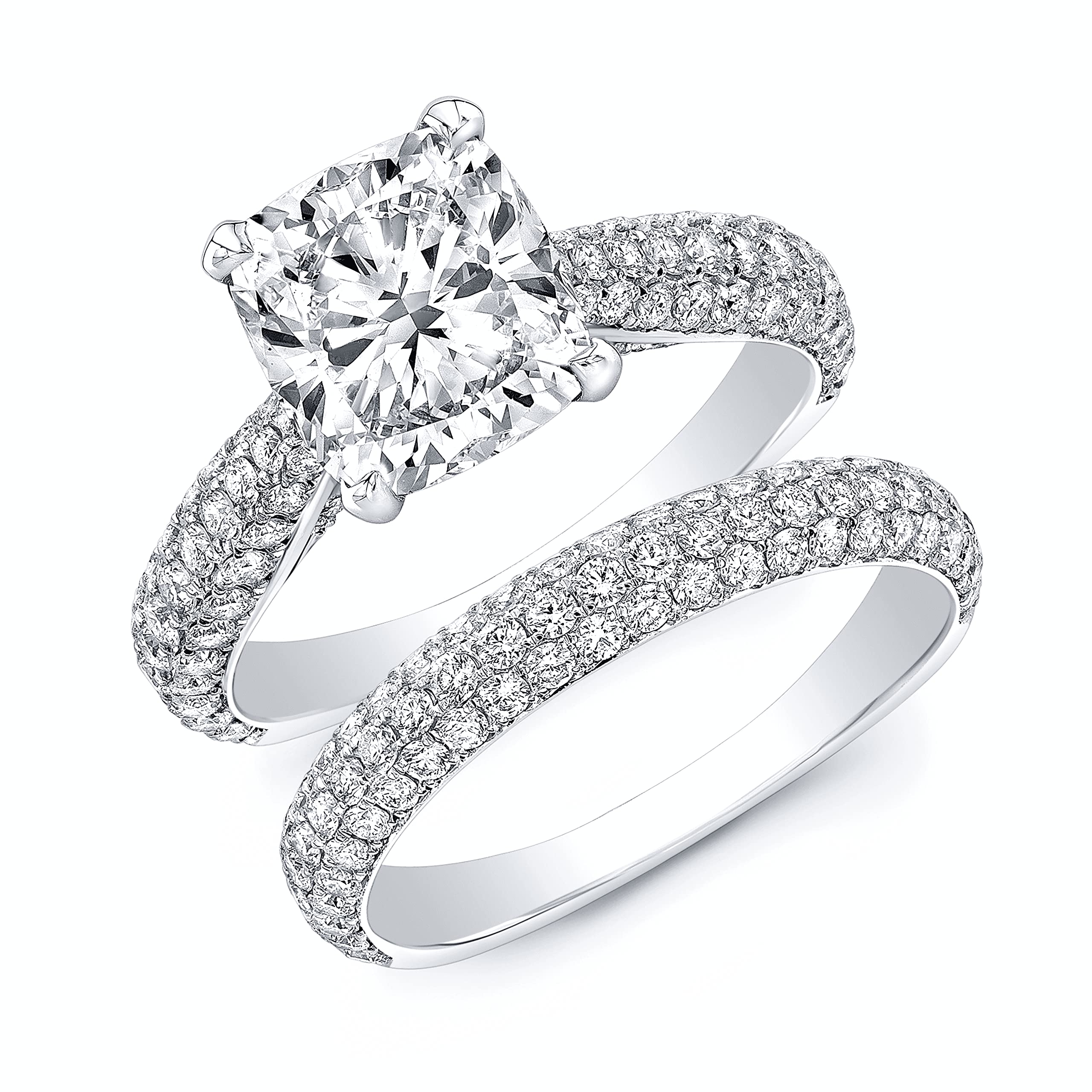 1 Carat Cushion Cut Moissanite Engagement & Wedding Ring Set for Women - 925 Sterling Silver Bridal Jewelry Set, Anniversary & Promise Rings - Perfect for Proposals, Weddings, Anniversaries & Special Occasions