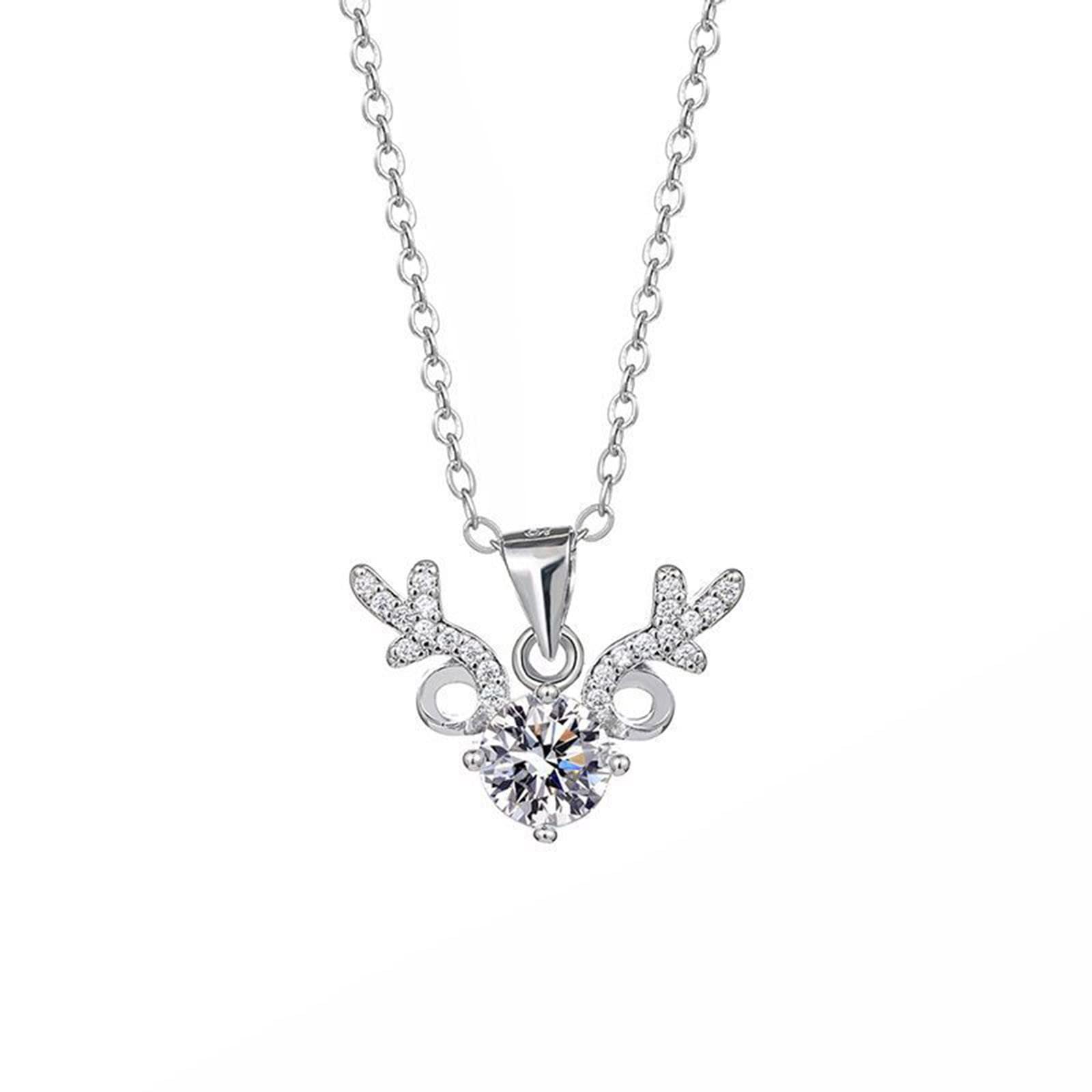 Elegant Handmade Deer Pendant Necklace for Women - Fashionable Collarbone Chain Jewelry for Parties, Gifts & Everyday Wear - One Size Fits All