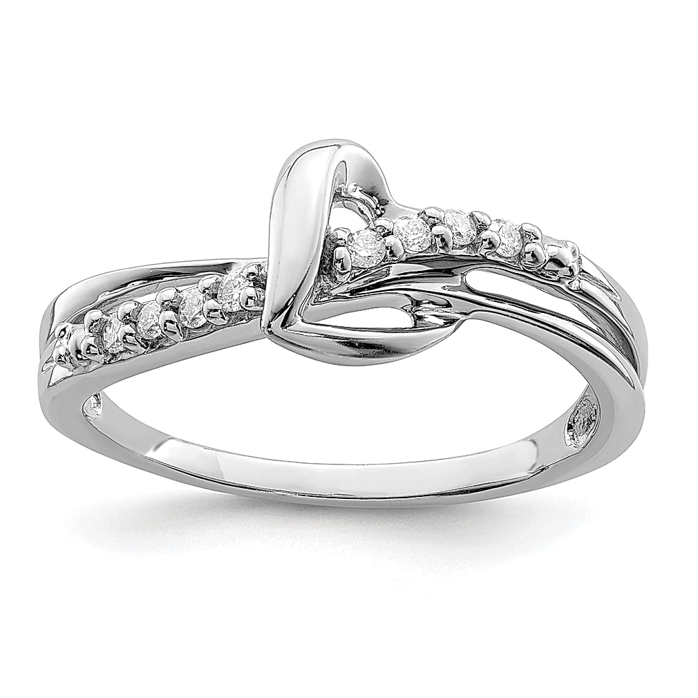 925 Sterling Silver Diamond Heart Band Ring for Women - Elegant Love Jewelry Gift for Her, Perfect for Anniversaries, Valentine's Day & Special Occasions