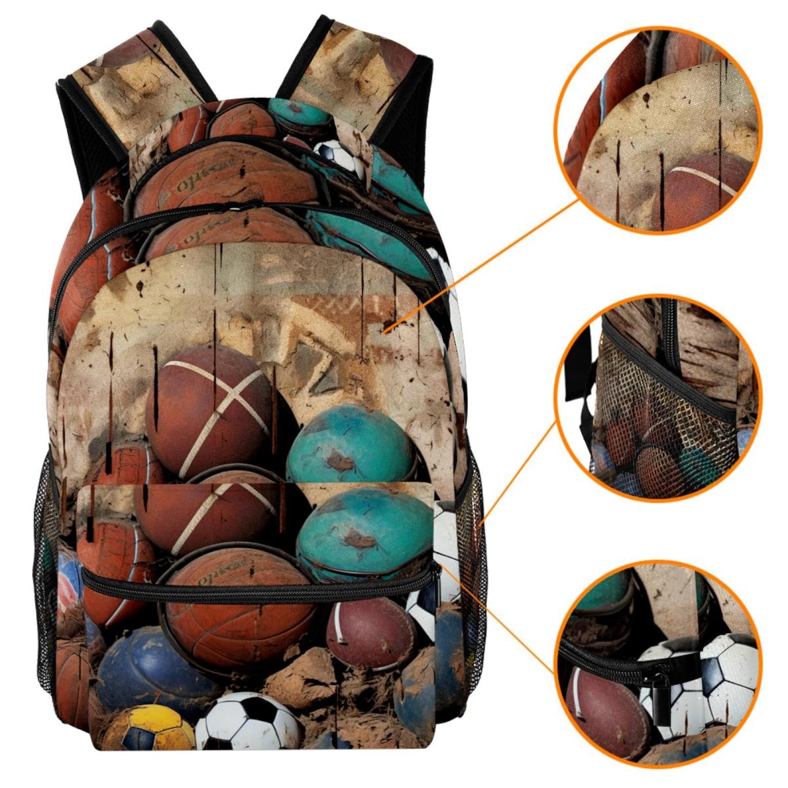 Stylish Travel Backpack for Women & Men - Durable Sports Backpack for Basketball, Football & Baseball - Perfect for Gym, School & Outdoor Adventures