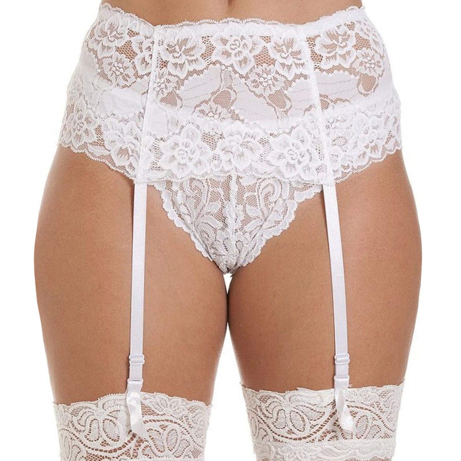 Sexy Embroidered Lace Suspenders Belt for Stockings - 6