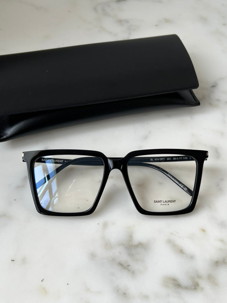 Saint Laurent SL474 Black Optical Frames - Stylish & Lightweight Eyeglasses for Men & Women | Perfect for Work, Reading & Fashion Accessories