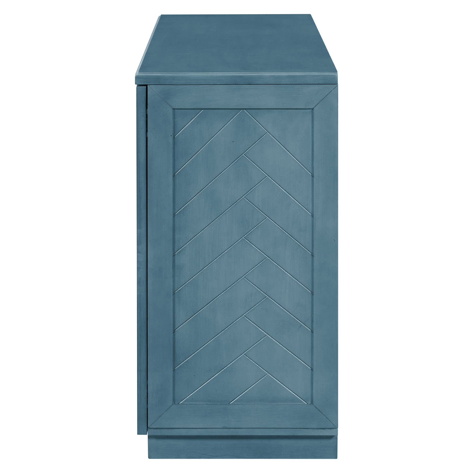Modern Buffet Sideboard Storage Cabinet with 4 Doors & 4 Adjustable Shelves - Entryway Hallway Console Table, Coffee Bar Cabinet (Antique Blue) - Perfect for Dining Room Storage, Living Room Organization & Kitchen Coffee Station