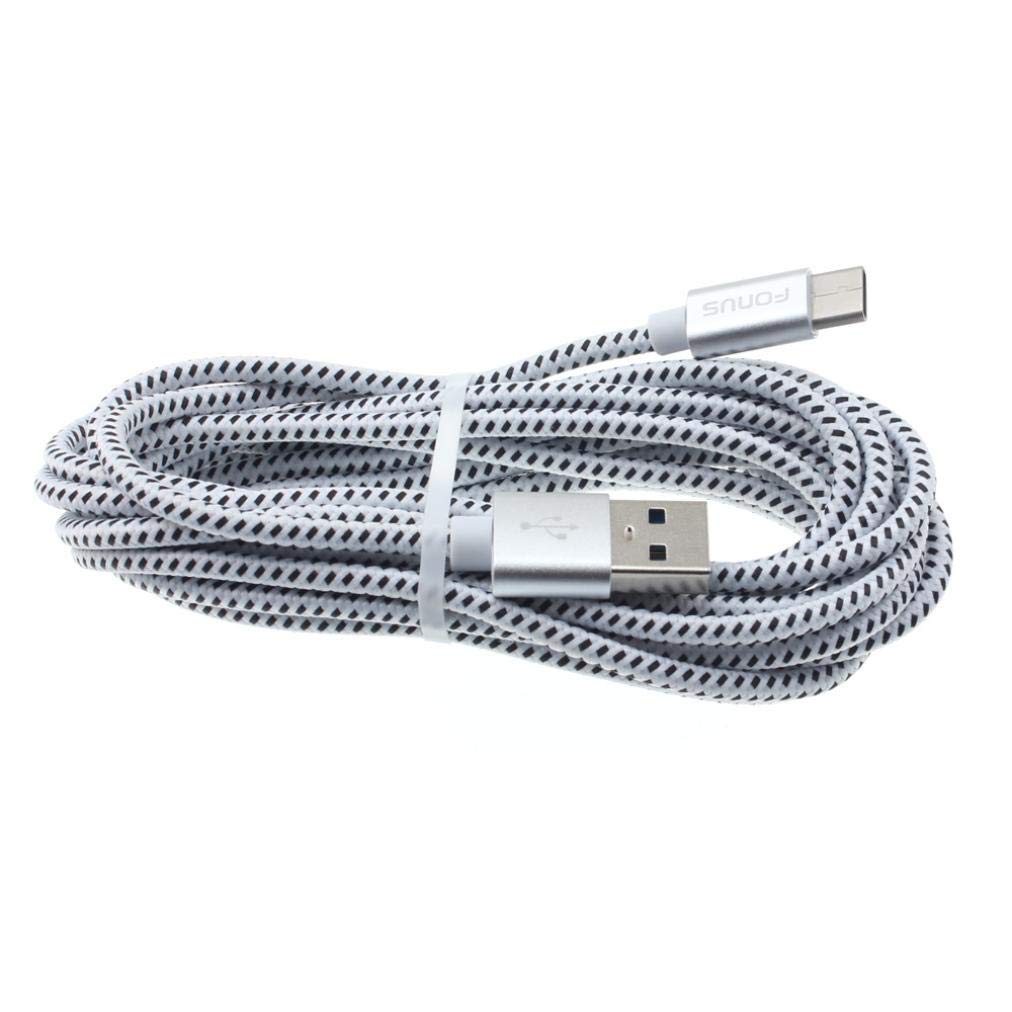 10ft USB C Cable Fast Charging Braided Cord - USB Type C Charger Compatible with Google Pixel 4a 5G, Samsung Galaxy, iPhone 15 & More | Durable Long Charging Cable for Home, Office, Car & Travel
