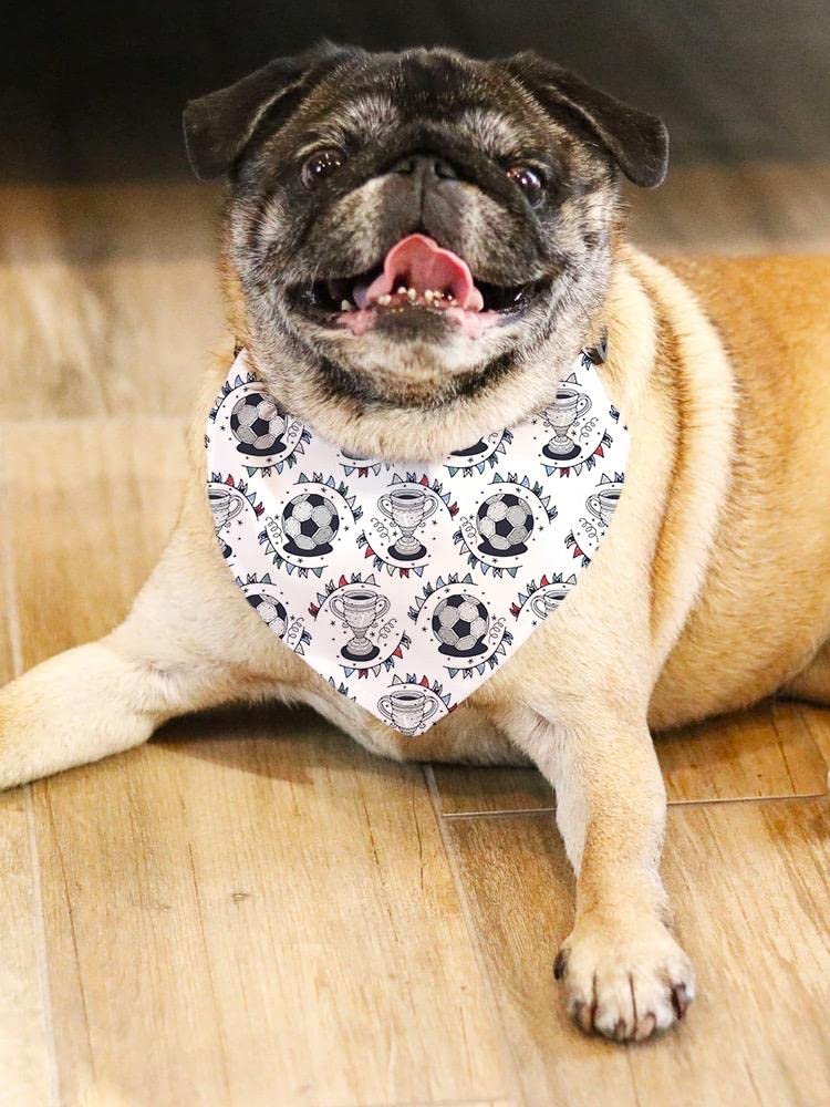 Custom Soccer Trophy Pattern Bandana for Dogs - Soft & Stylish Pet Accessory for Games, Training & Outdoor Adventures