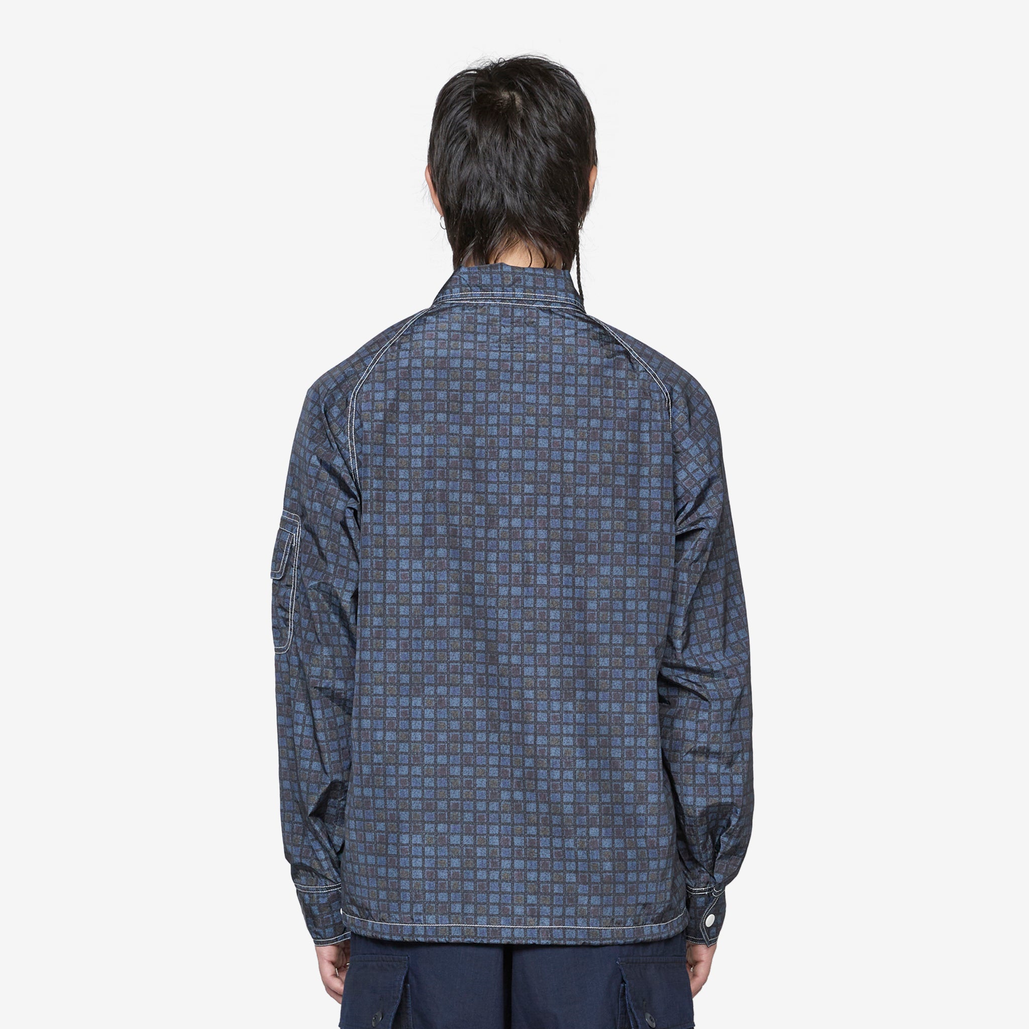 SHT JAC Nylon Print Navy Sports Jacket - Lightweight Waterproof Windbreaker for Running, Hiking & Outdoor Activities