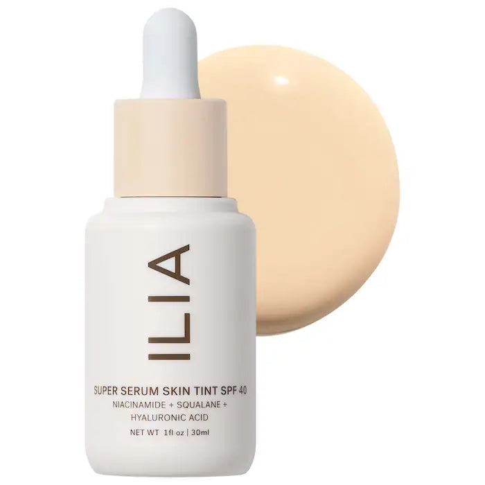 ILIA Super Serum Skin Tint SPF 40 - Lightweight Tinted Moisturizer with Skincare Benefits & Sun Protection | Perfect for Daily Wear, Natural Makeup Look & Sun Defense