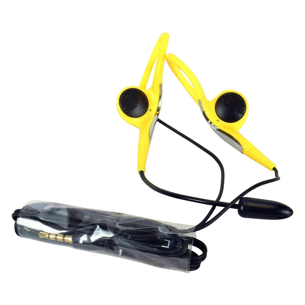 Premium Wired Headset with Yellow Microphone - Adjustable Slim Clip-On Design for Perfect Positioning | Ideal for Gaming, Call Centers, Podcasting & Online Meetings