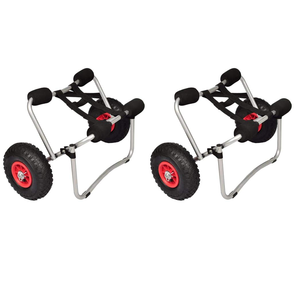 FAMIROSA 2-Piece Aluminum Kayak Trolley - Lightweight Portable Kayak Cart for Easy Watercraft Transport - Perfect for Beach, Lake, and River Adventures