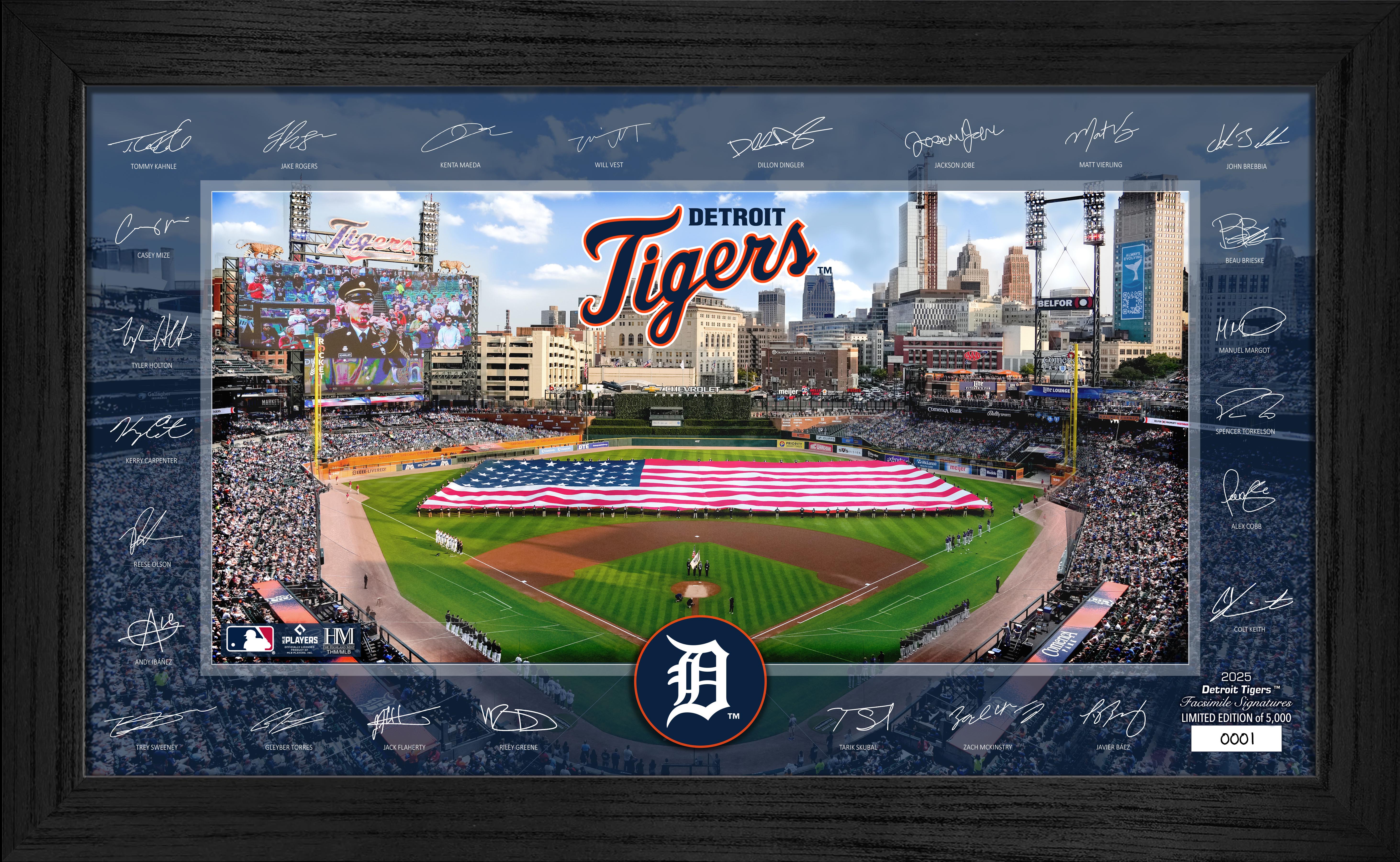 Detroit Tigers 2025 Signature Field Frame - Officially Licensed MLB Baseball Display Case for Collectibles & Memorabilia - Perfect for Home, Office, or Man Cave Decor