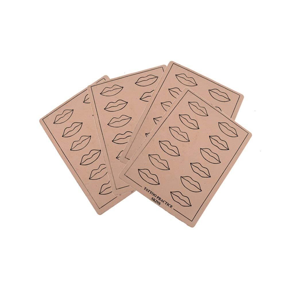 Microblading Practice Skin for Lips & Eyebrows - Realistic Double-Sided Tattoo Training Skin for Permanent Makeup, Microblading & Needling (10 Pack) - Perfect for Tattoo Artists & Beginners Practice