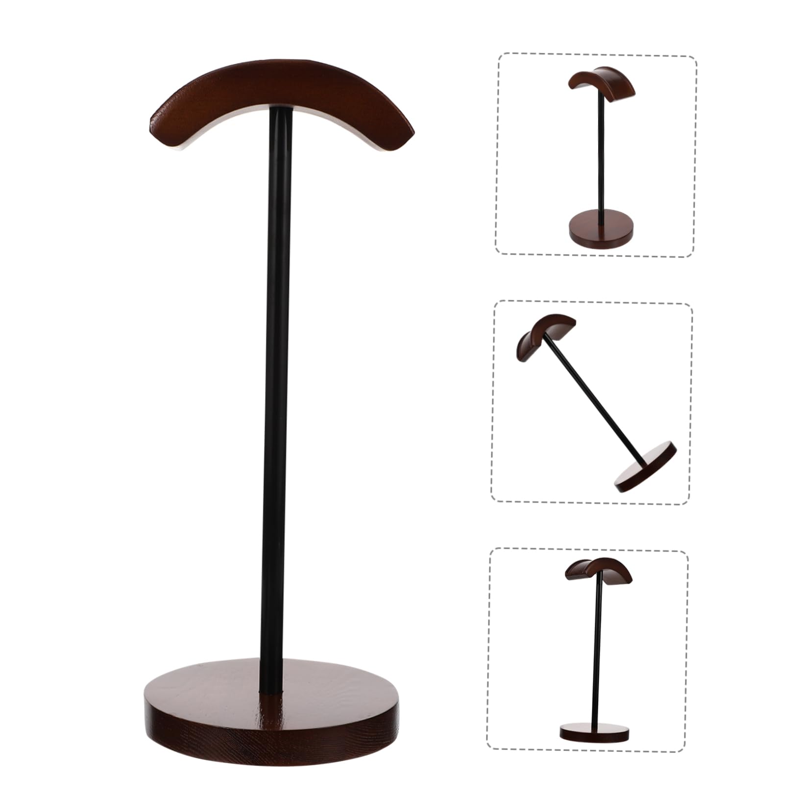 Premium Wooden Headset Stand - Mikikit Desktop Headphone Holder & Organizer for Computer, Gaming, and Office Use - Stylish Earphone Storage Rack for Home and Workspace