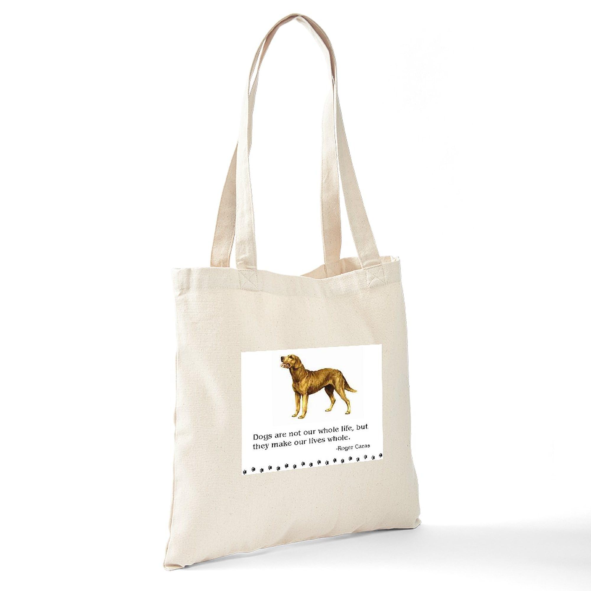 Chesapeake Bay Retriever Life Quote Tote Bag - Natural Canvas Reusable Shopping Bag for Groceries, Beach & Everyday Use