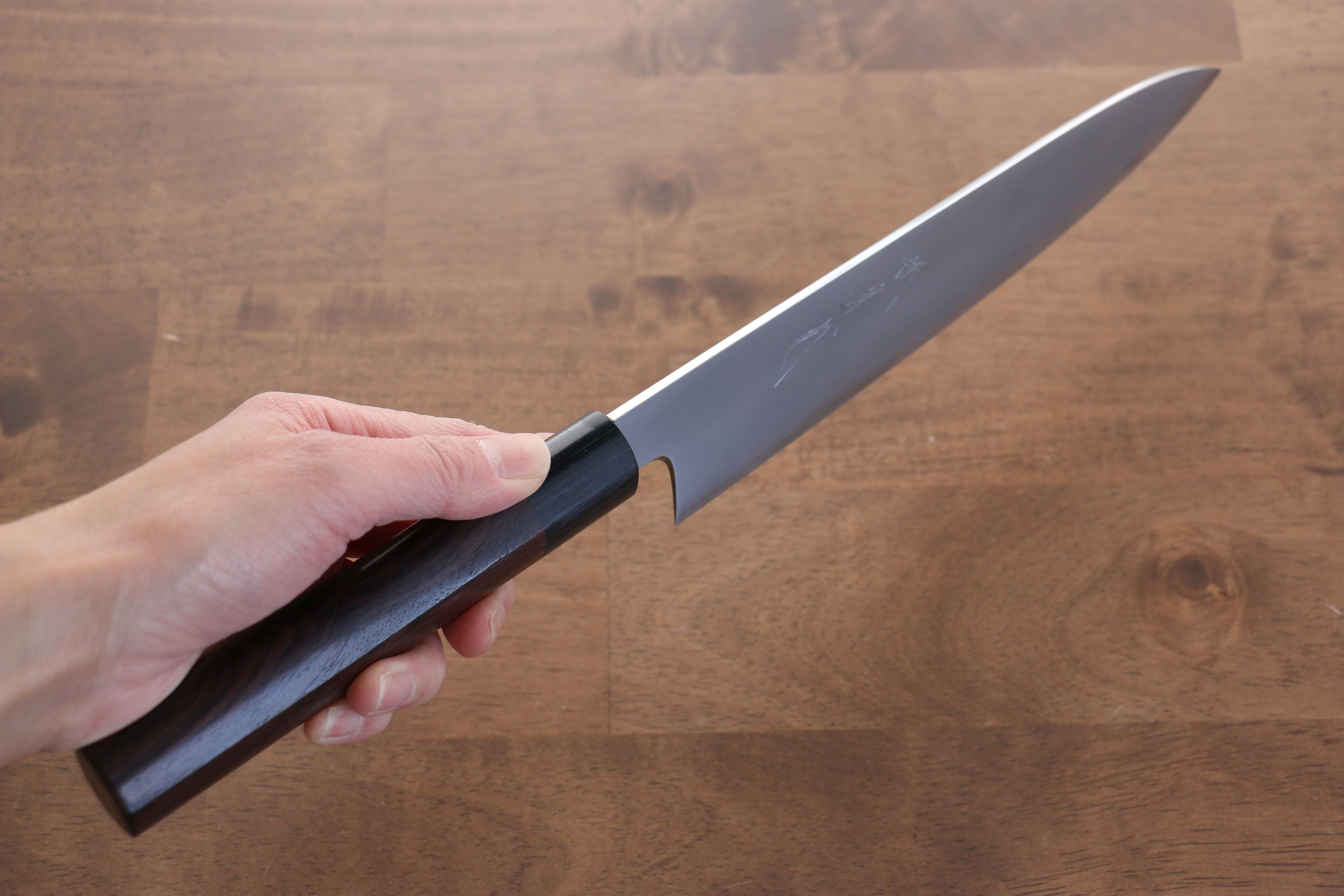 Premium Jikko White Steel No.2 Gyuto Chef Knife 210mm - Japanese High Carbon Steel Blade with Exquisite Shitan Handle - Perfect for Sushi, Meat Slicing & Professional Kitchen Use