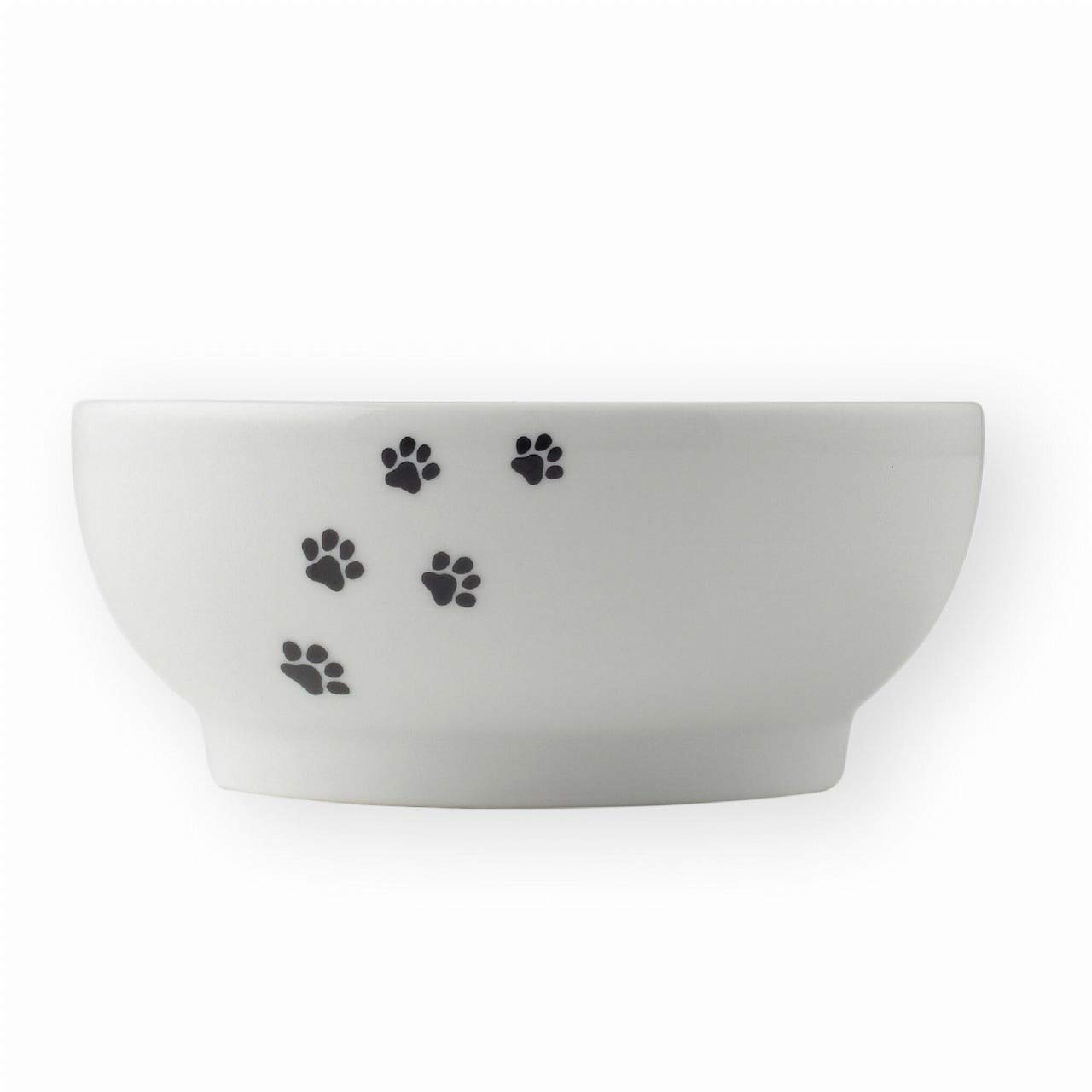 Necoichi Ceramic Cat Bowls Set - Whisker Friendly, Anti-Spill Cat Food & Water Dishes for Indoor Cats & Kittens | Paw Design Pet Feeding Bowls for Stress-Free Mealtime at Home