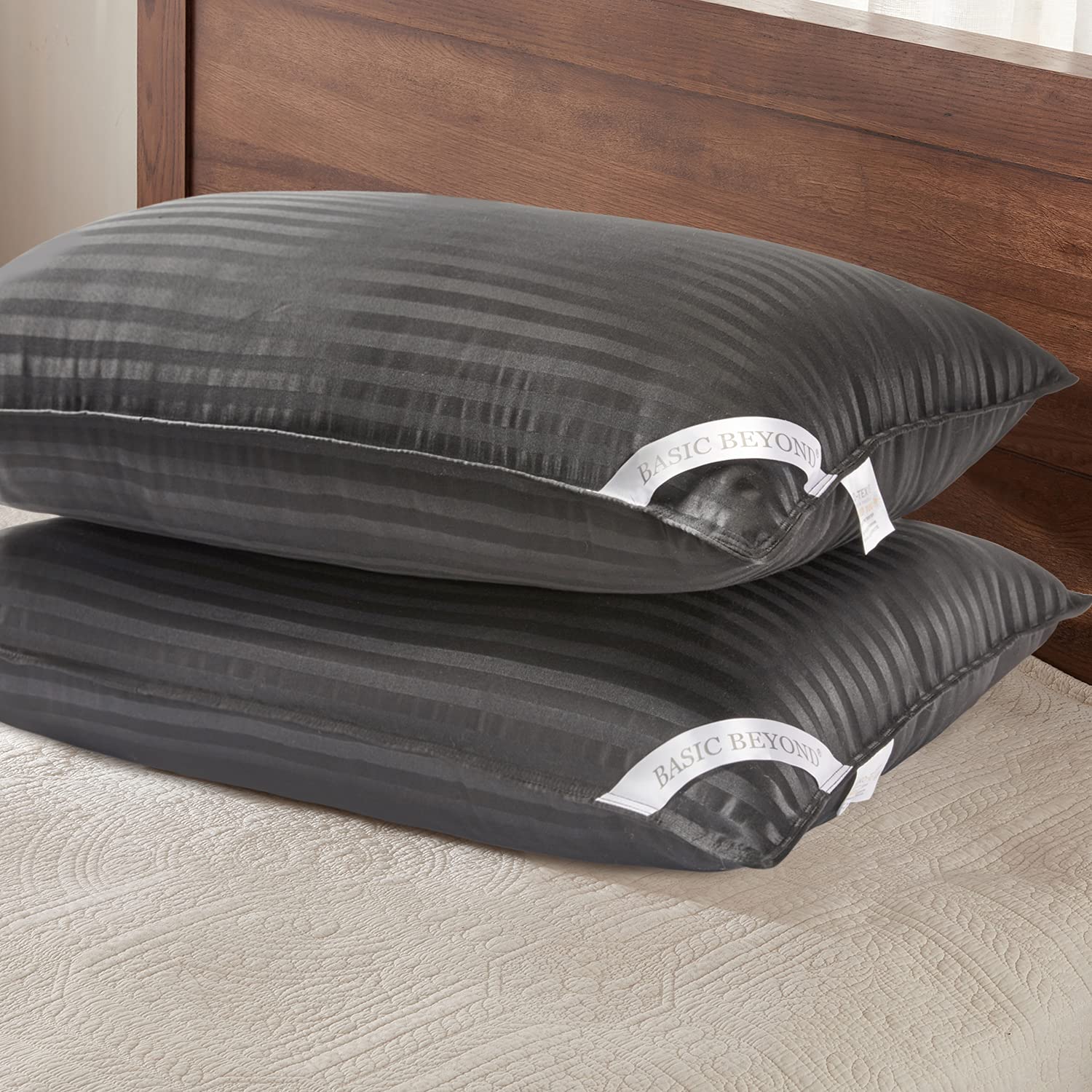 Premium Queen Size Pillows Set of 2 - Ultra Soft Down Alternative Bed Pillows, 20x28 Inches, Luxury Hotel Collection for Side, Back & Stomach Sleepers - Perfect for Home, Guest Room & Airbnb