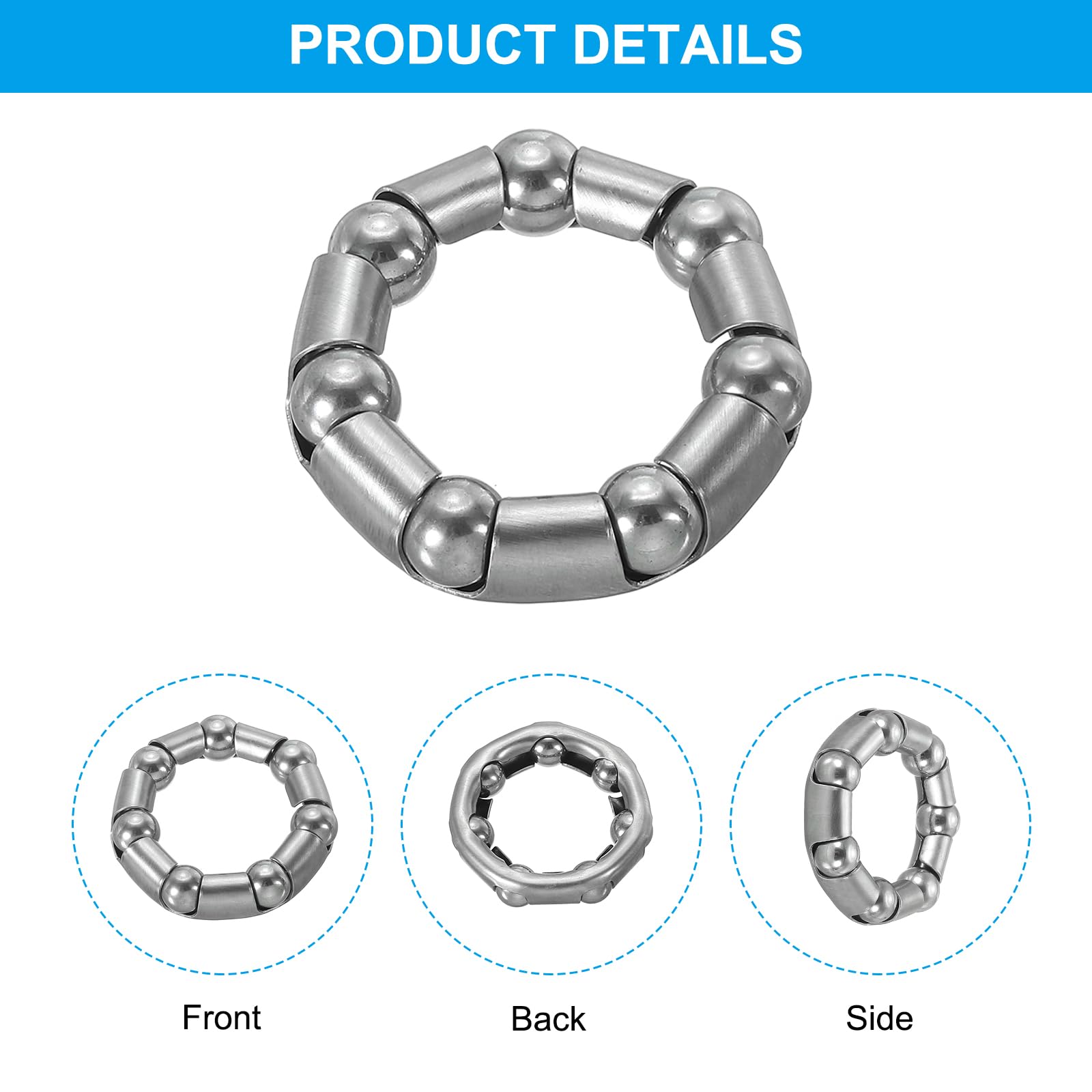 PATIKIL Stainless Steel Bike Ball Crank Bearing Set - Front & Rear Bicycle Bearings Replacement Parts for Bike Repair | Perfect for Mountain, Road & Commuter Bikes