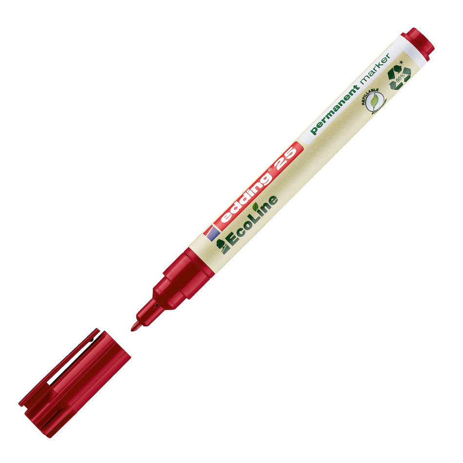 edding EcoLine 25 Permanent Markers - Pack of 12, Black Ink, Quick-Drying, Non-Toxic, for Office, School & Home Use - Perfect for Labeling, Organizing & DIY Crafts