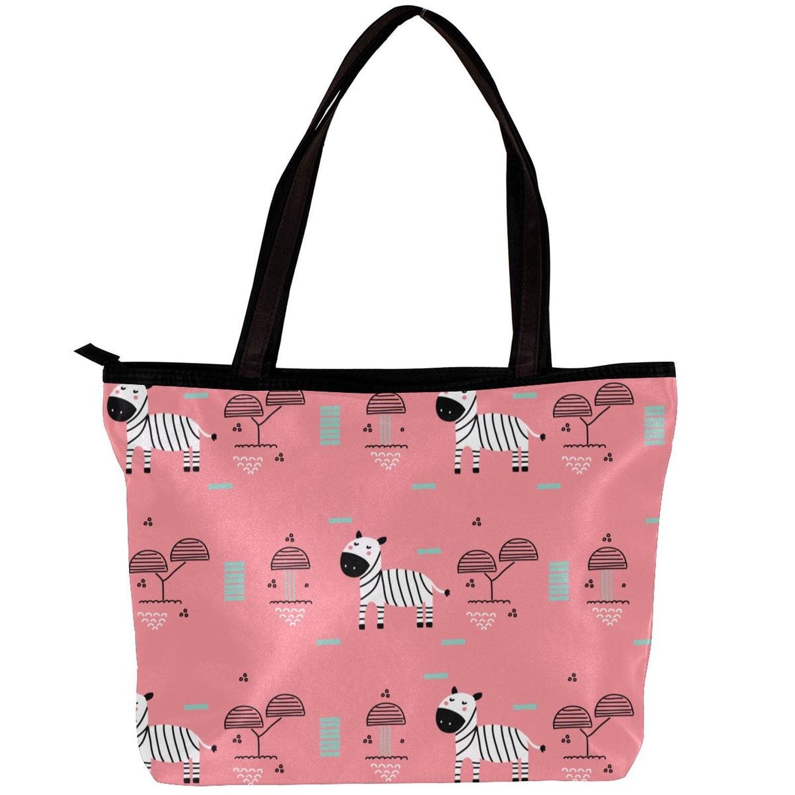Stylish Black Pattern Tote Bag for Women - Fashionable Shoulder Bag with Inner Pouch - Perfect for Work, Shopping & Travel Accessories