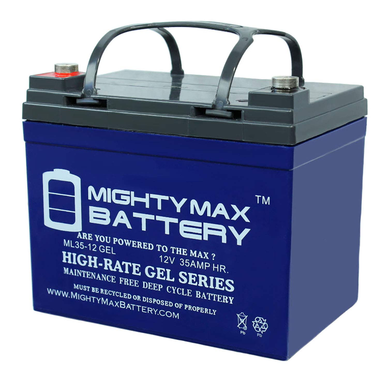 ML35-12GEL 12V 35AH Rechargeable GEL SLA AGM Battery with Internal Thread (INT) Terminal - Perfect for Solar Power Systems, UPS Backup, and Marine Applications