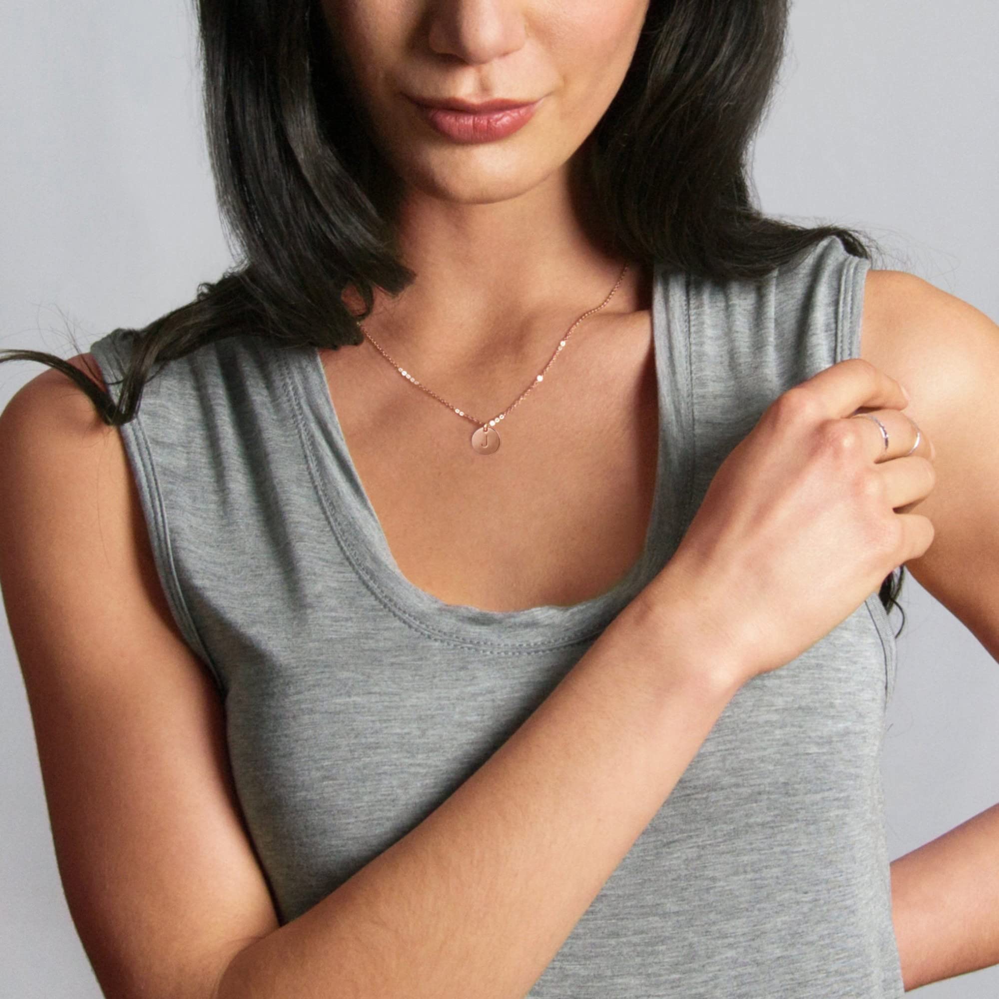 **Personalized Initial Necklaces for Women & Girls - Gold, Silver, Rose Gold Double-Sided Engraved Hammered Coin Pendant, Layered Jewelry Gift for Easter, Birthday, Christmas | Perfect for Teens, Kids & Fashion Accessories**
