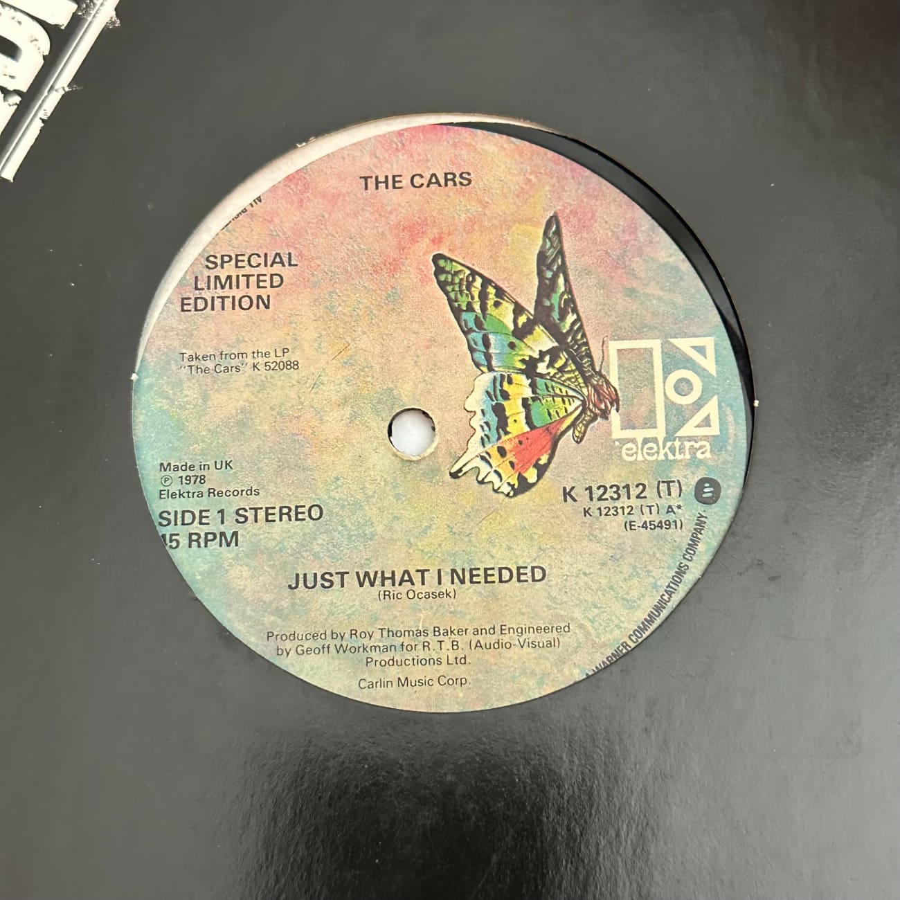 Limited Edition The Cars 'Just What I Needed' 12