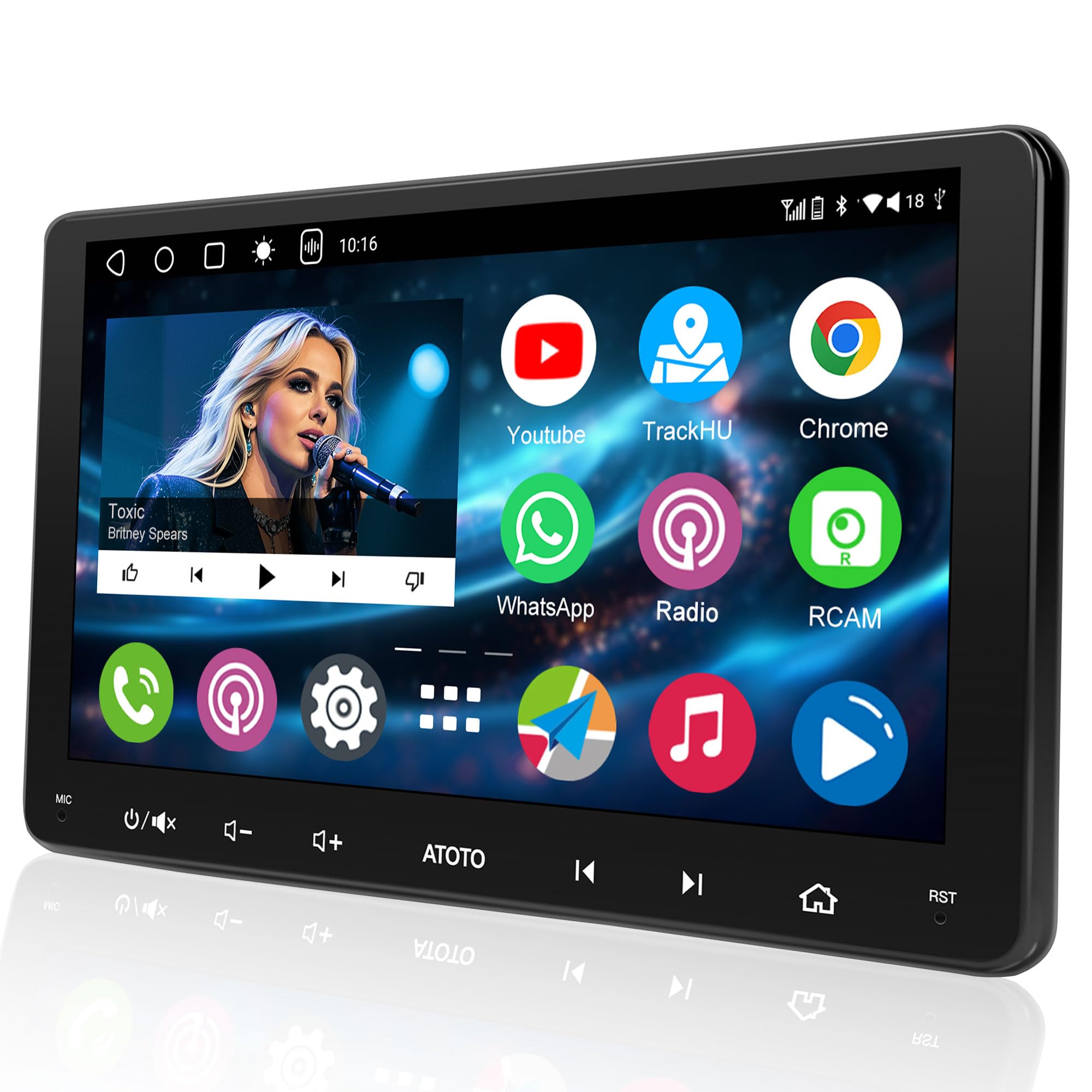 ATOTO 9 Inch Android Car Stereo Double Din Head Unit with Dash & Rear View Camera - 2GB RAM 32GB ROM, Wireless Apple CarPlay & Android Auto, Mirror Link, GPS Navigation, Dual Bluetooth, WiFi/BT/USB Tethering, HD LRV - Perfect for Road Trips & Daily Commuting