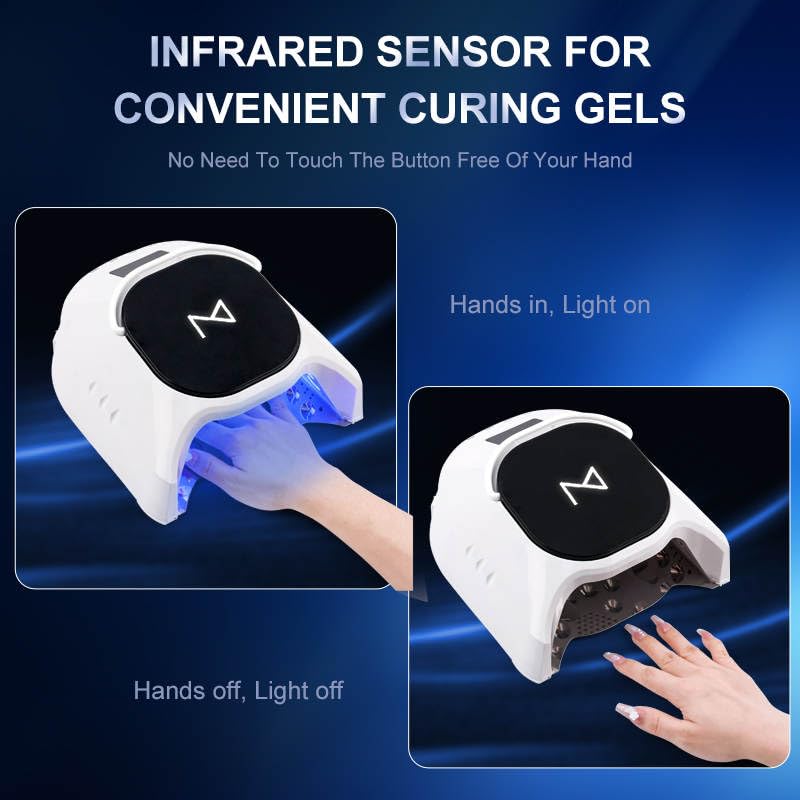 GlowPro Professional 86W Wireless UV LED Nail Lamp - Rechargeable Cordless Nail Dryer for Gel Polish, Manicure & Pedicure | Fast Curing, Portable Design (Black/White) - Perfect for Home Salons, Travel & Professional Nail Artists
