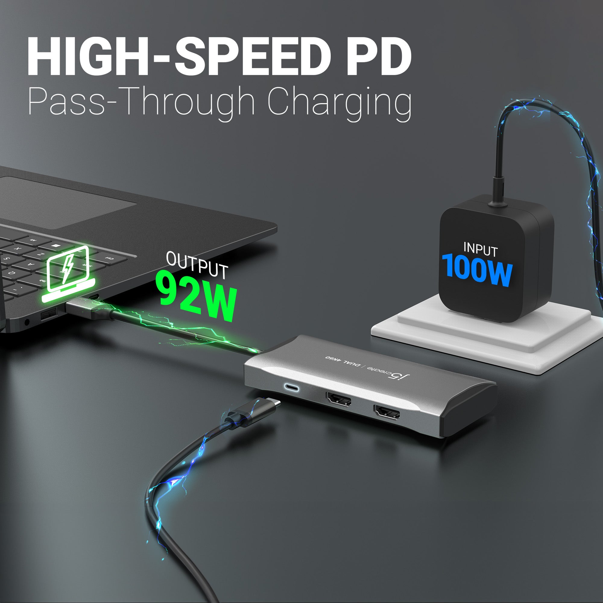 USB C Dual HDMI 4K60 Mini Dock - Portable USB-C Hub with Dual 4K HDMI Outputs for MacBook, Dell, HP Laptops - Perfect for Home Office, Gaming & Multi-Monitor Setup
