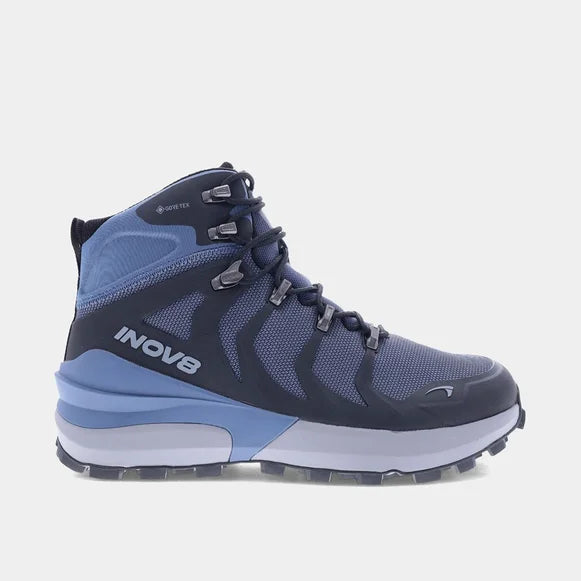 INOV8 Men's Roclite Pro Mid GTX Hiking Boots - Slate/Black - Waterproof Trail Running Shoes for Outdoor Adventures & Mountain Climbing