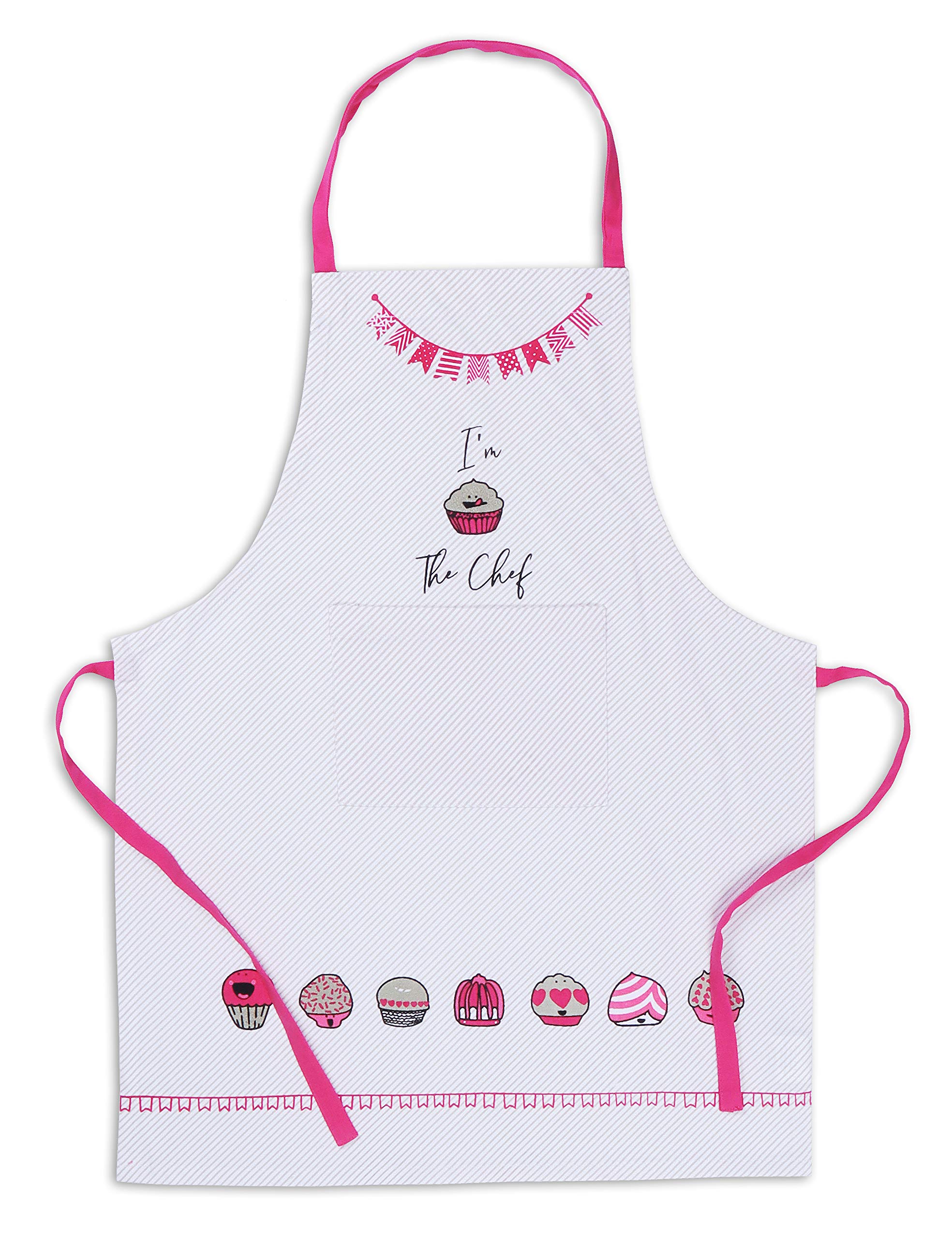 AMOUR INFINI 3-Piece Kids Baking Set - Cotton Apron, Oven Mitt & Chef Hat for Junior Chefs - Perfect for Baking, Cooking Play & Birthday Gifts for Boys & Girls