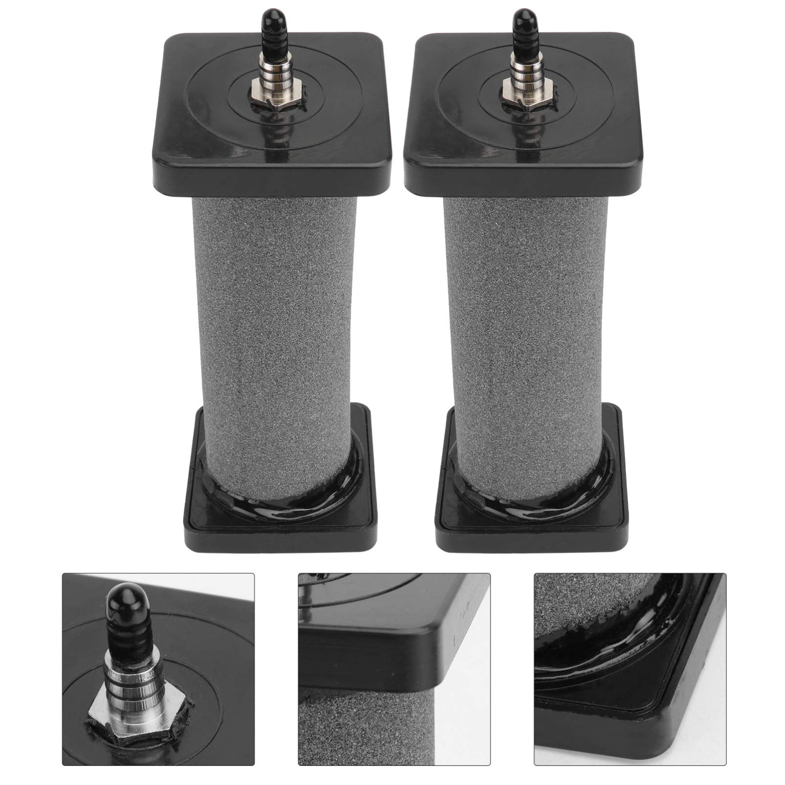 POPETPOP OUL 2Pcs Ceramic Air Diffuser for Aquarium, Hydroponics & Fish Tank Pump - Cylinder Bubble Diffuser for Oxygenation and Water Aeration
