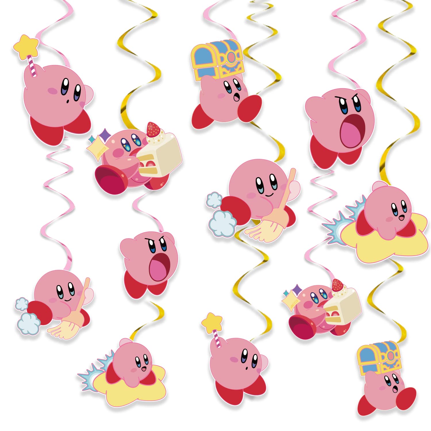 24PCS Star Theme Party Decorations - Hanging Swirls & Cute Star Decor for Birthday, Baby Shower, Christmas & Game Night - Perfect for Ceiling, Wall & Party Backdrop Decorations