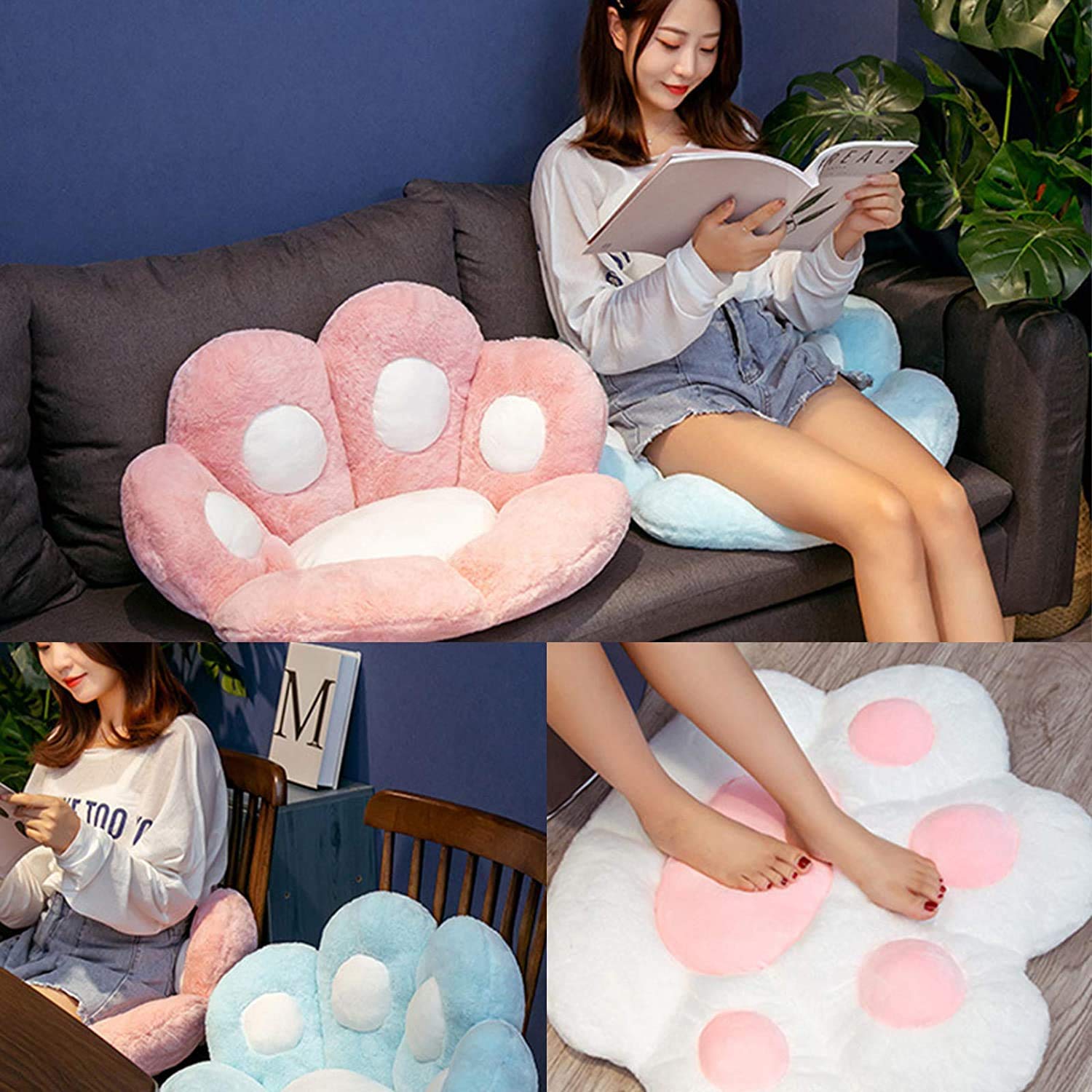 Cat Paw Seat Cushion - Soft Warm Office Chair & Floor Mat - Skin-Friendly Comfort for Sofa, Dining Room & Bedroom - Perfect for Home, Office & Relaxation