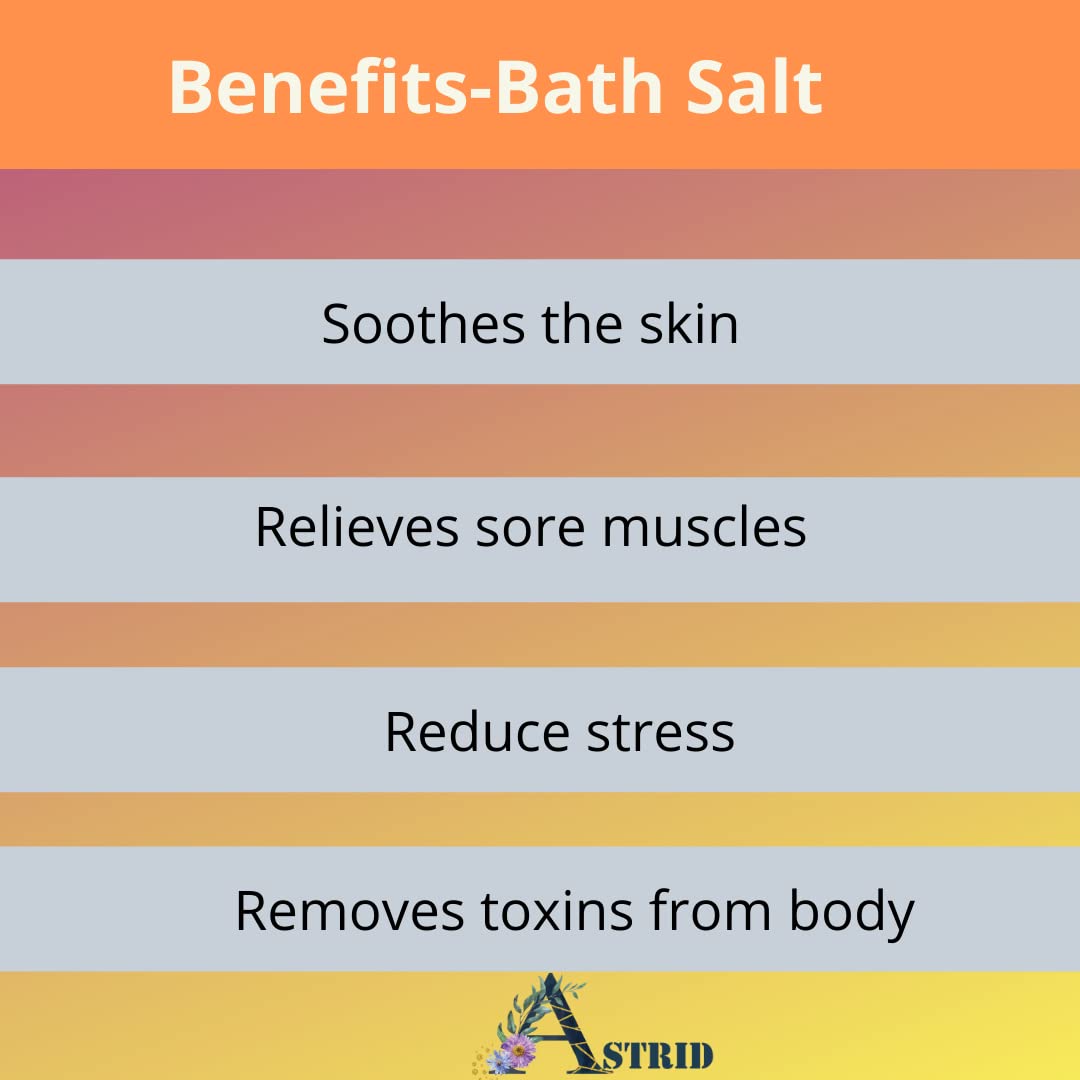 Astrid Rose & Geranium Bath Salt – 100g Natural Relaxation Bath Soak for Stress Relief, Foot Spa, Aromatherapy | Paraben & Sulfate-Free | Perfect for Self-Care, Gift Sets & Luxury Bath Time